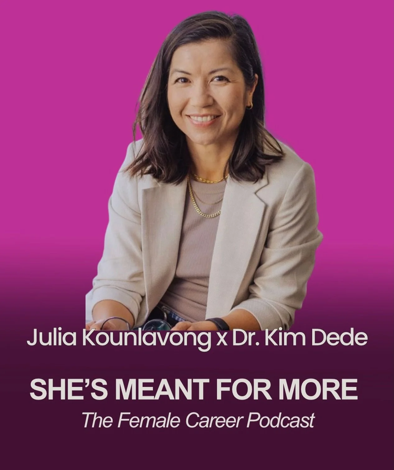 Our guest in the newest episode of SHE&rsquo;S MEANT FOR MORE is @juliakounlavong 🥰 

Multi-business founder, Ex-Amazon manager and company culture expert!

&ldquo;You cannot please everyone.&rdquo;

Julia talks about letting go of people pleasing i