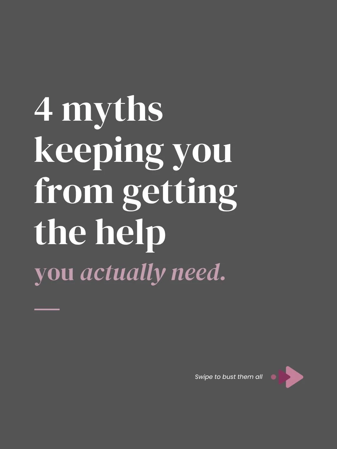 If you've ever told yourself any of these &mdash; keep reading. 💜

There are 4 myths I hear from brilliant, capable women every single week. And every single one of them is keeping someone from getting the support that would change everything.

Swip