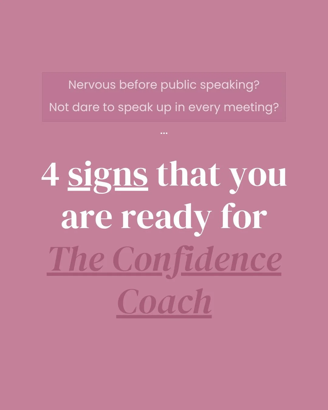 If any of these sound like you &mdash; keep reading. 
 
I hear from brilliant, capable women every single week. Women who are smart, experienced, and ready for more.

And almost all of them share at least one of these four signs.

They're not signs o