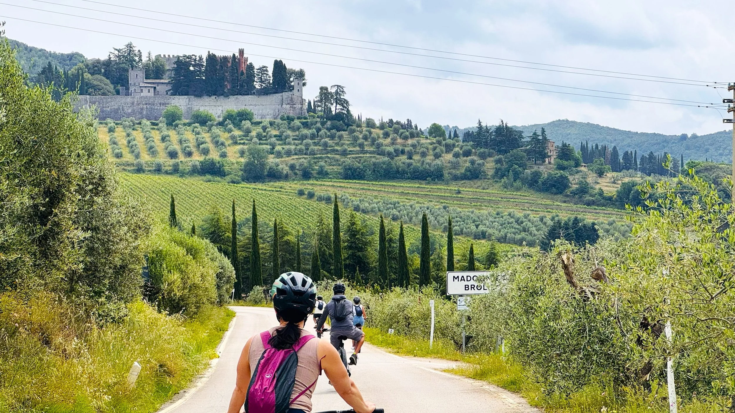 Cycling the Chianti Classico hills near Castle of Brolio