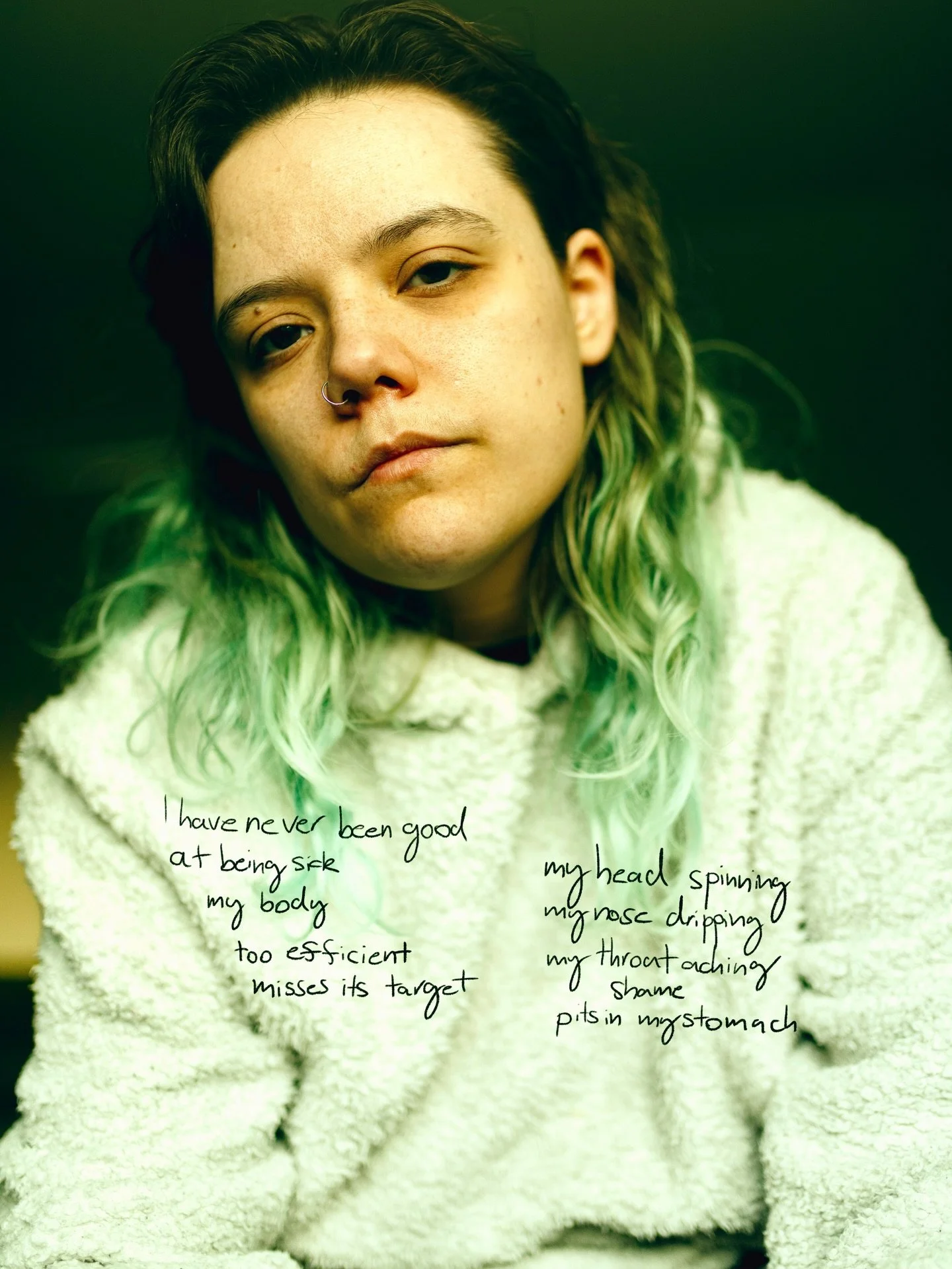 Sickness 🤧

I&rsquo;m ill again already this year and I wanted to do something to make up for everything I&rsquo;ve missed today so I made art about it.

I&rsquo;ve been writing more poetry lately and experimenting incorporating it into my artwork. 