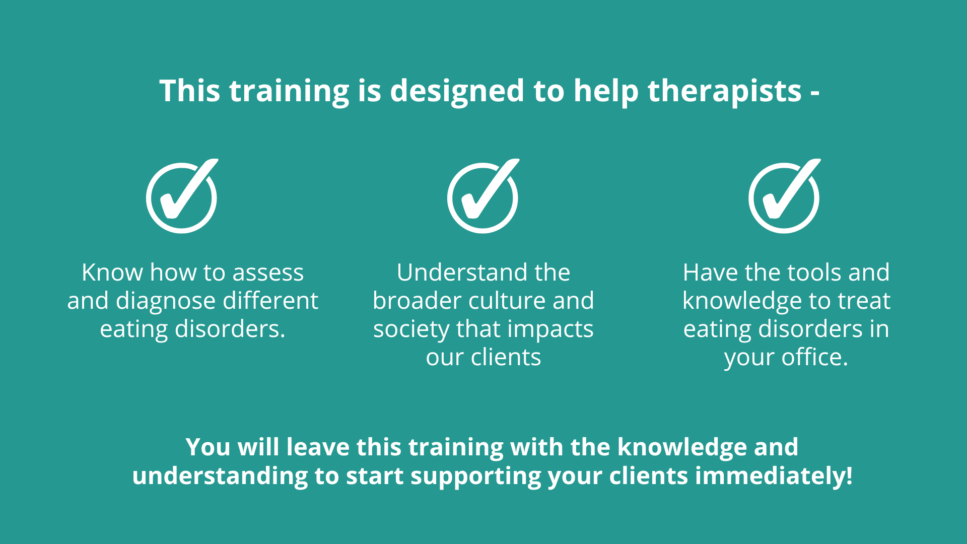 Eating Disorder Training for Therapists. Eating Disorders made Simple