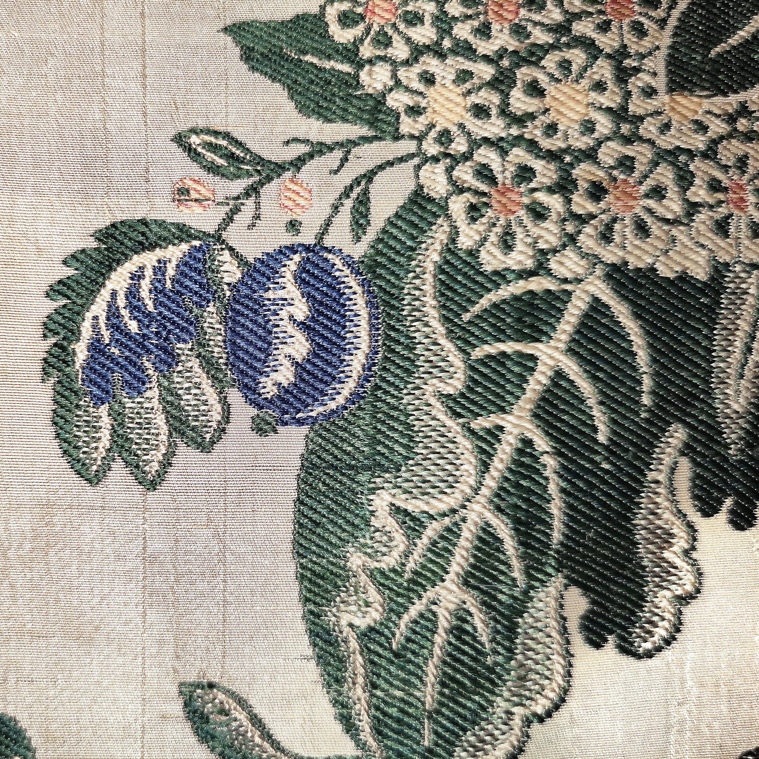 Silk 18th century Spitalfields naturalistic brocade framed 5.jpg