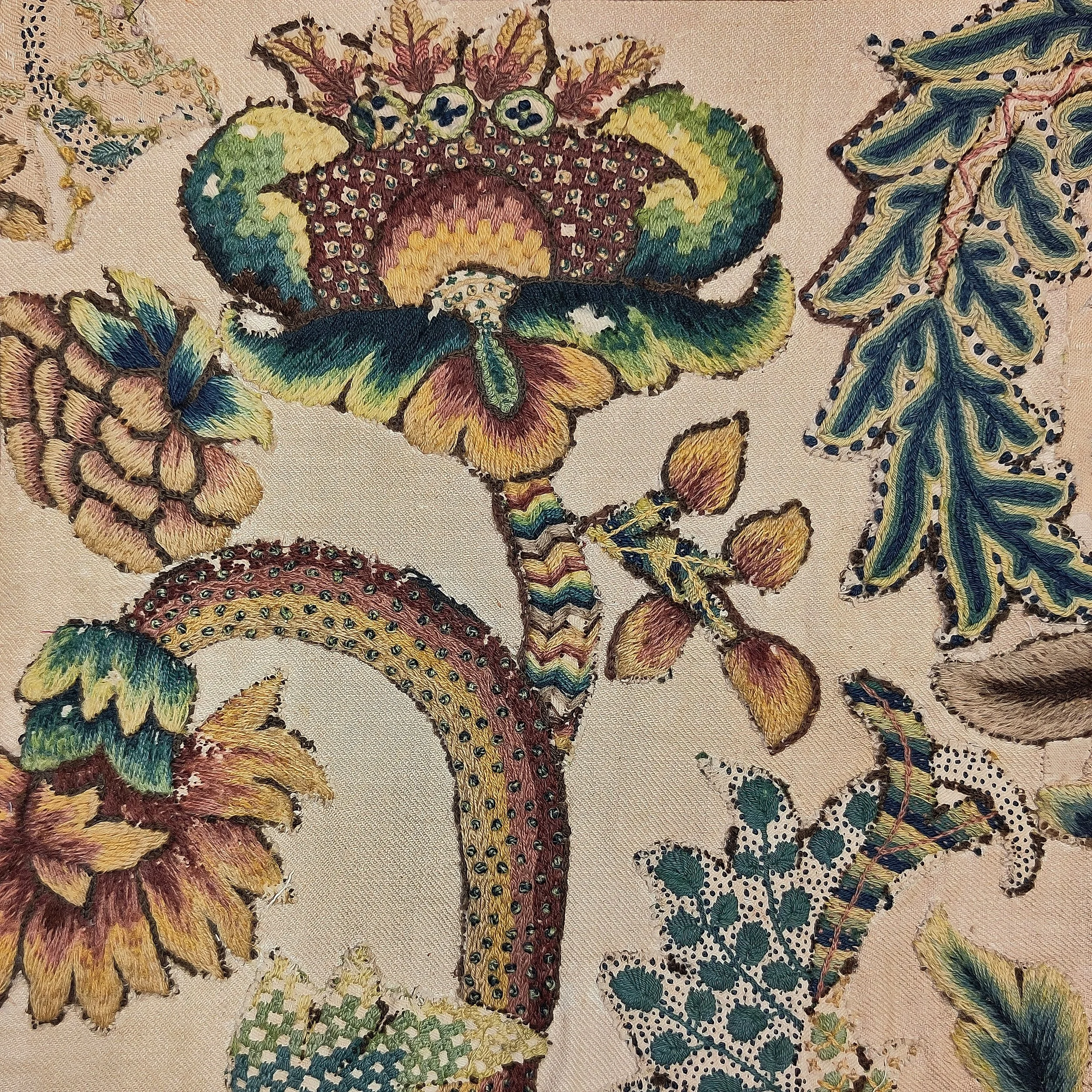 Crewelwork 17th century English mounted panel 2.jpg