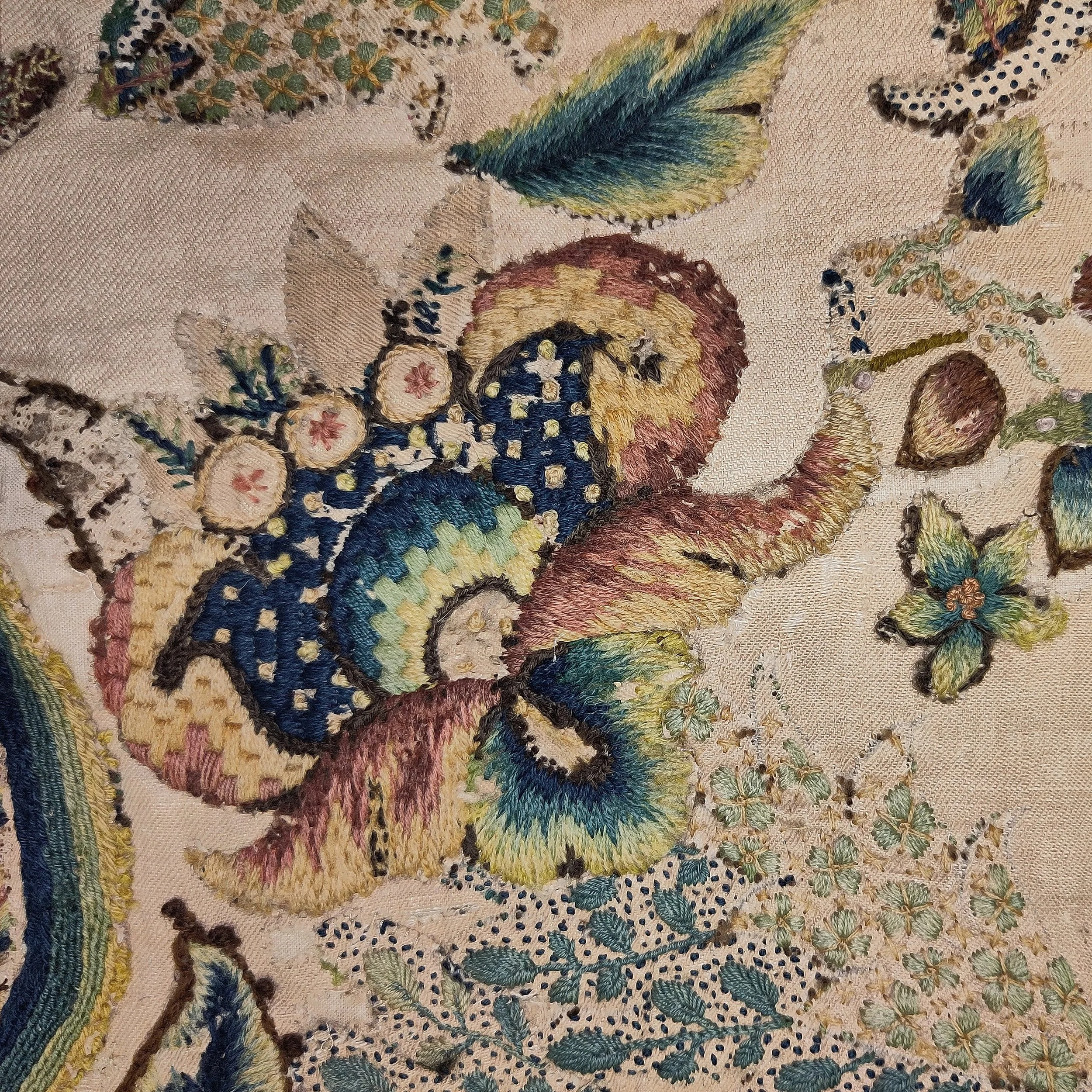 Crewelwork 17th century English mounted panel 5.jpg
