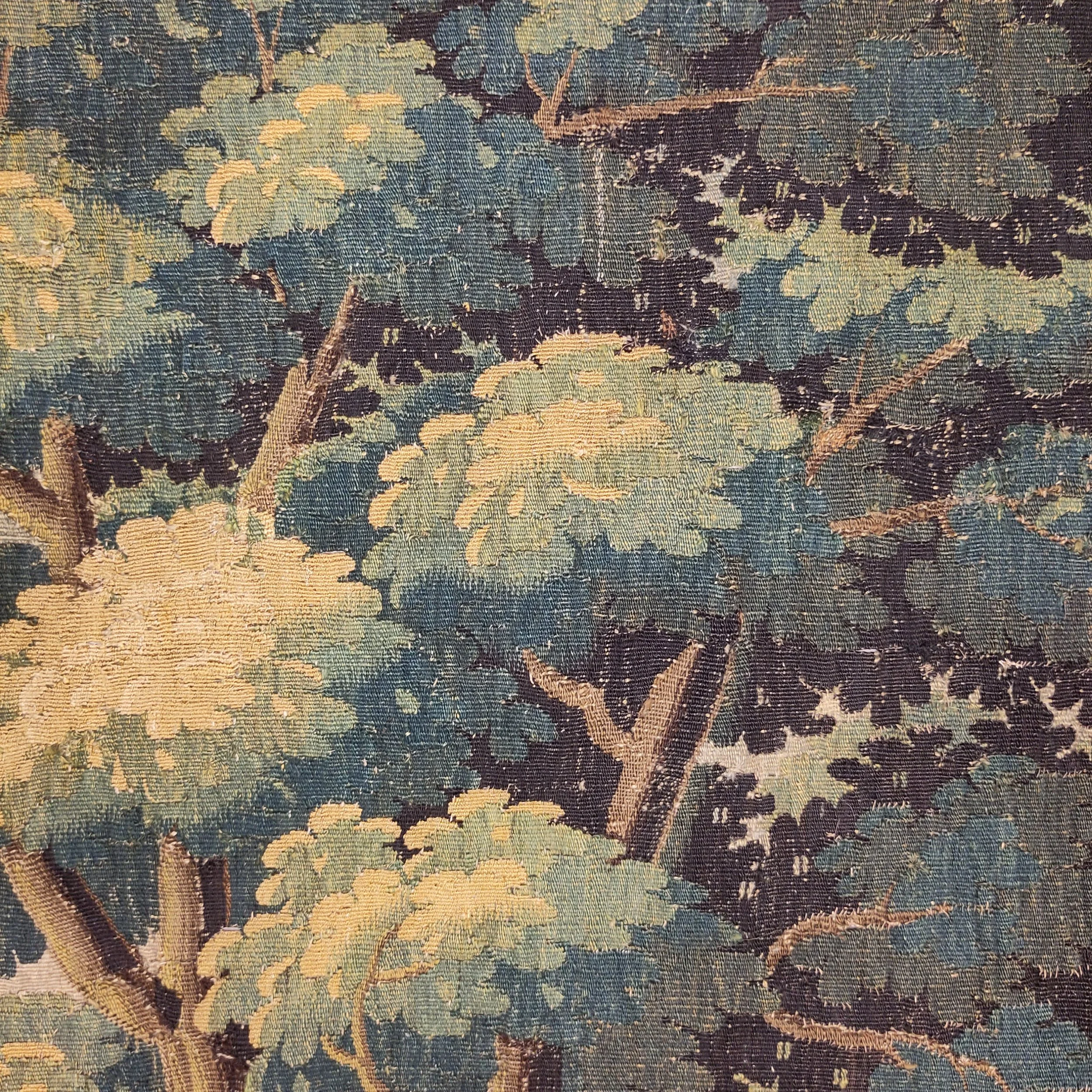 Tapestry Aubusson verdure circa 1700 cranes pair B 4.jpg