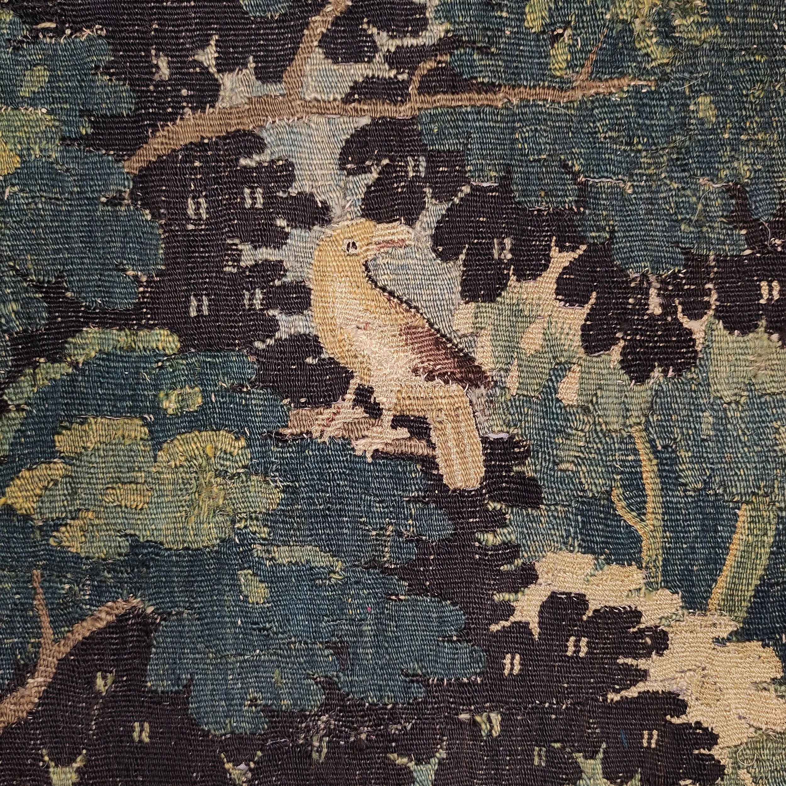 Tapestry Aubusson verdure circa 1700 cranes pair A 3.jpg