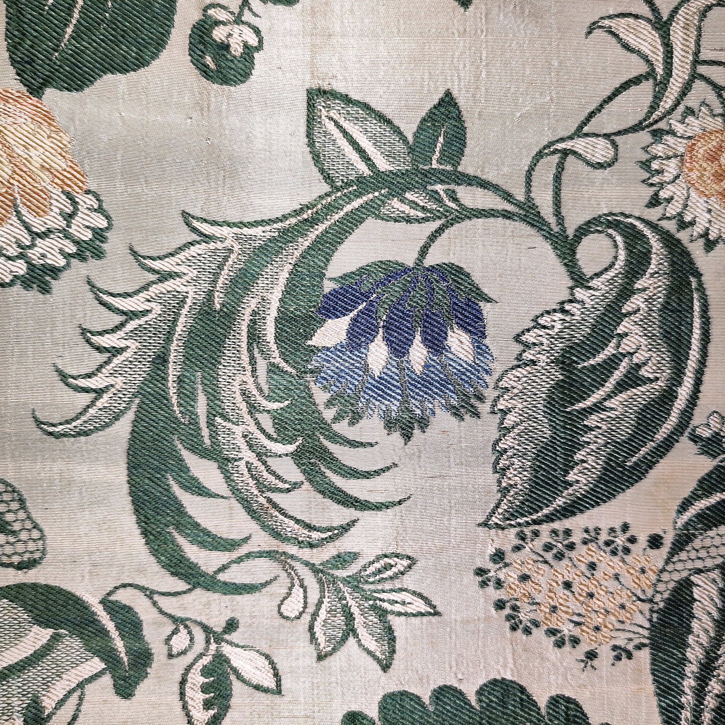 Silk 18th century Spitalfields naturalistic brocade framed 3.jpg