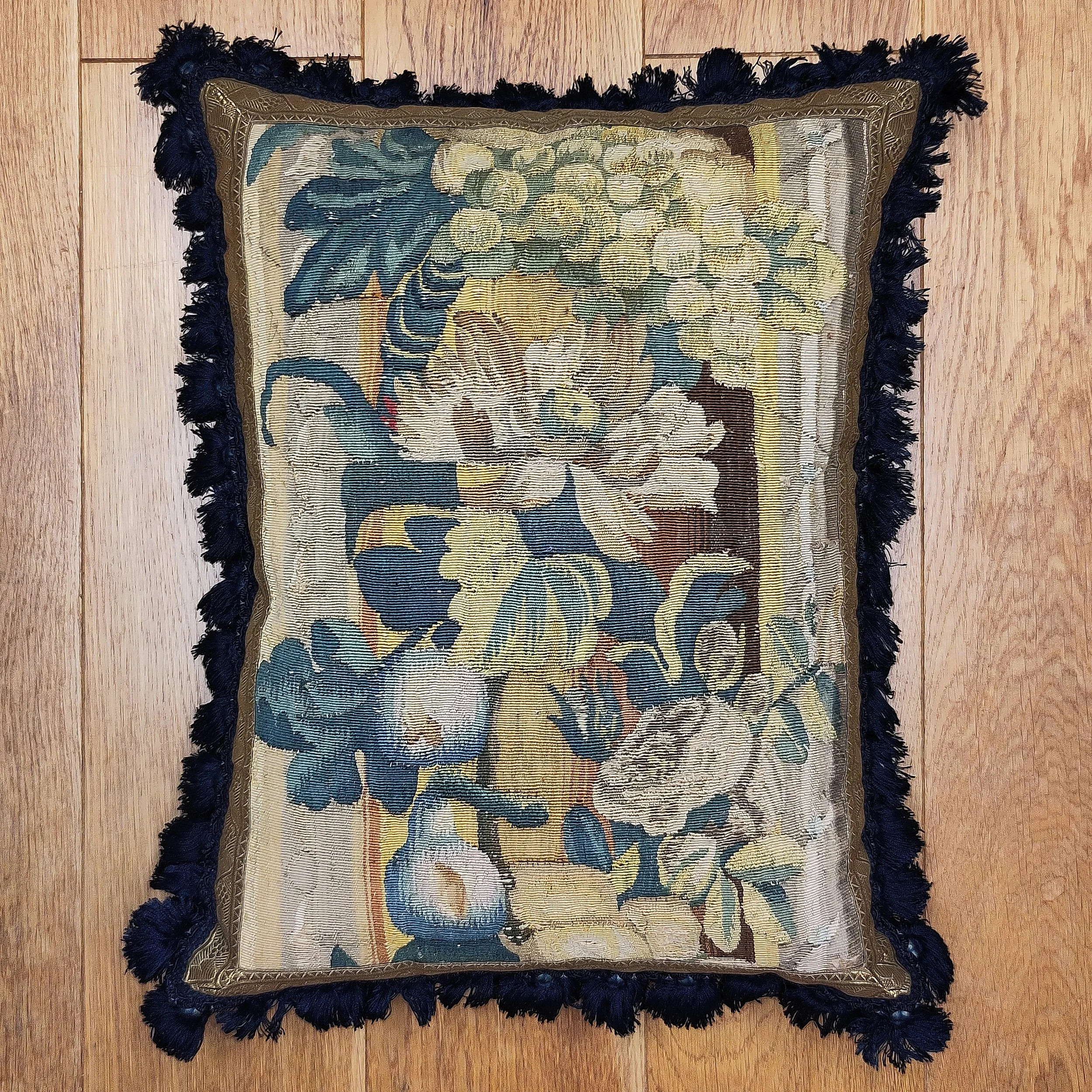 Cushion 17th century Brussels tapestry border 2.jpg