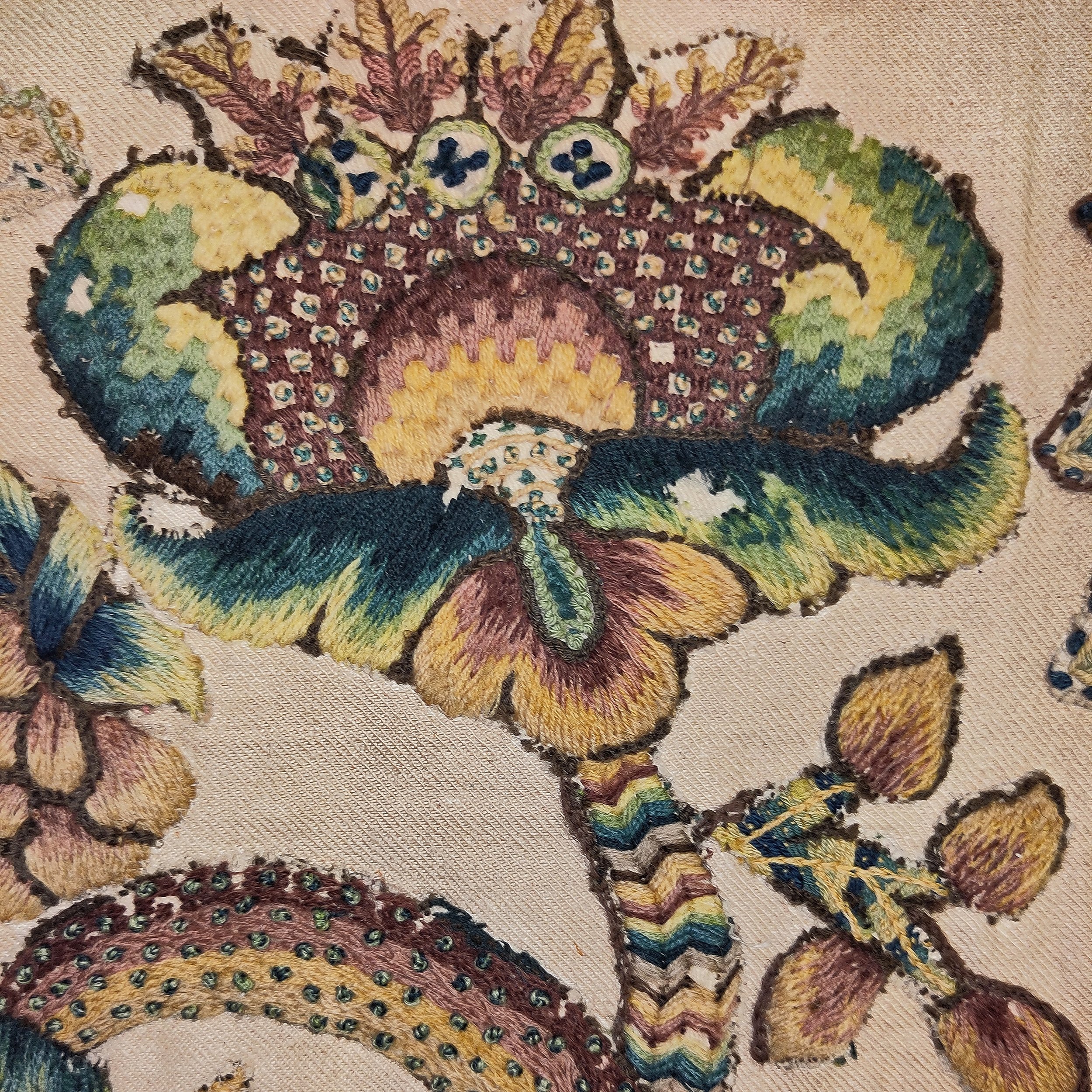 Crewelwork 17th century English mounted panel 6.jpg