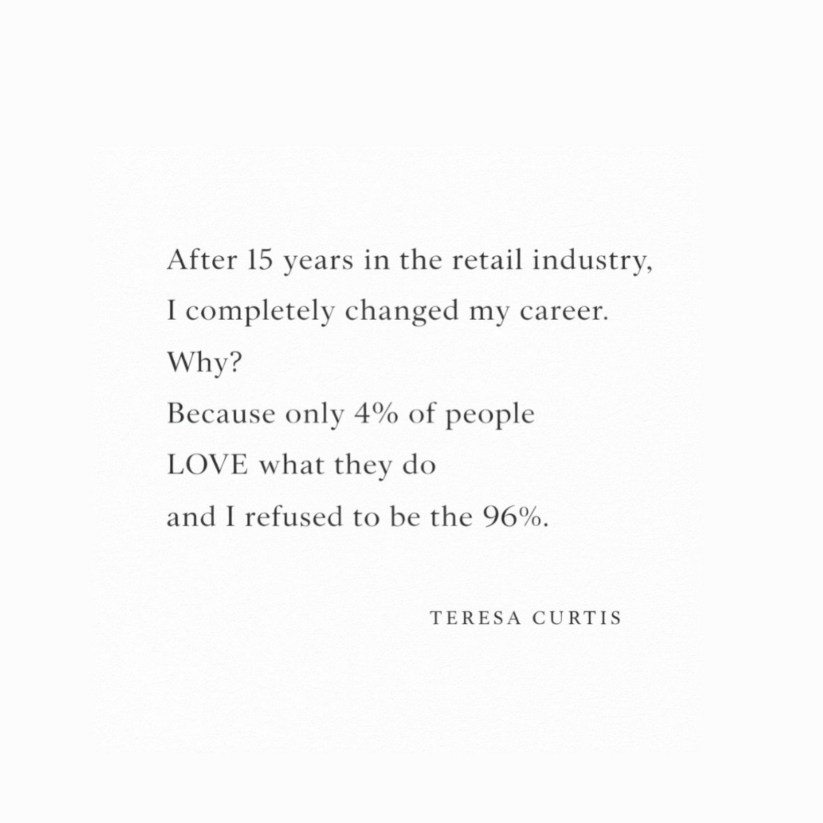 Motivation Monday 💪 

Four years ago, my life looked very different.

I was the off-price sales manager at New Balance. I loved the company. I was comfortable. I was good at what I did. On paper, everything made sense and the next step was already l
