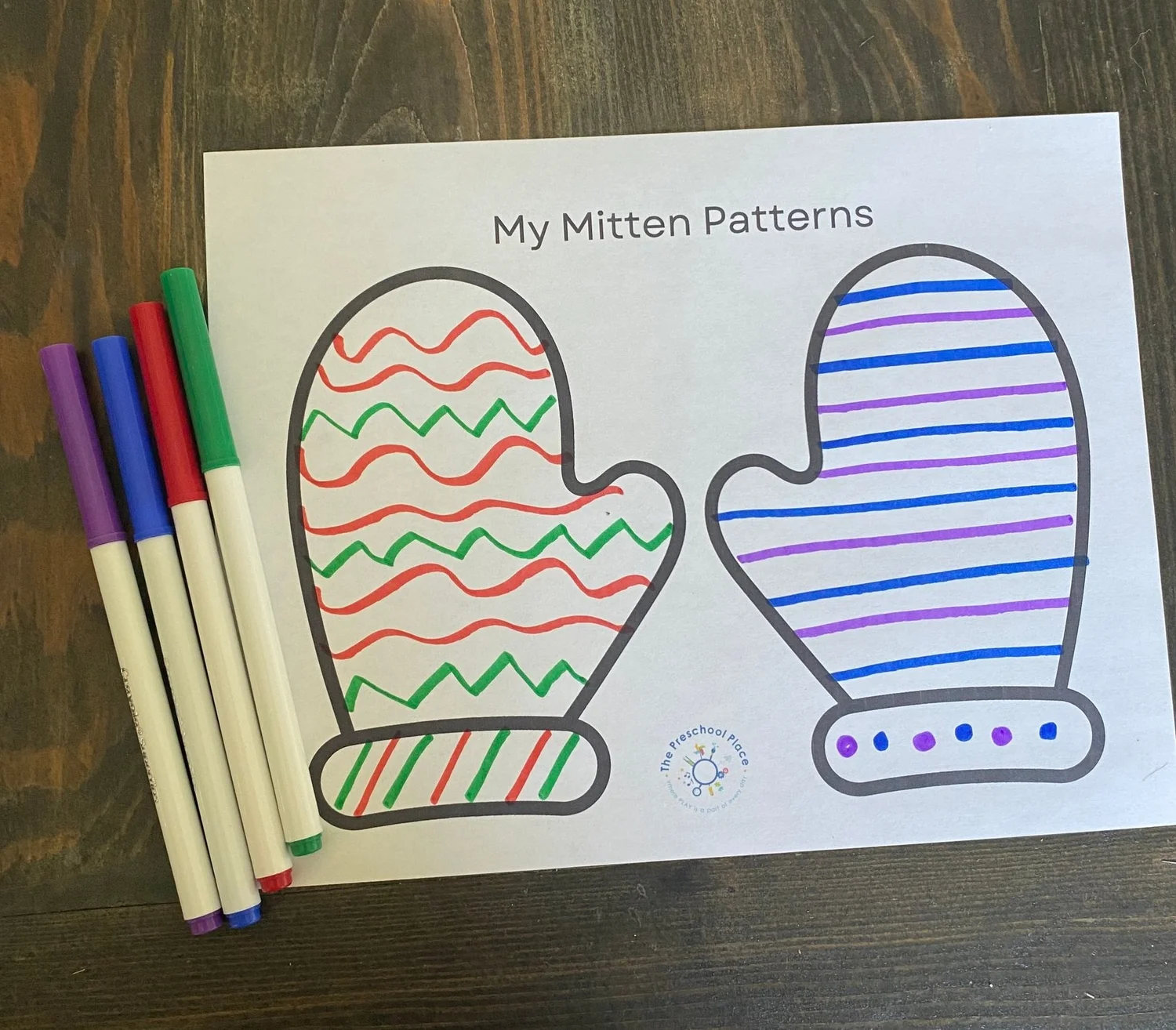 Mitten Patterns Activity [free download] — My Preschool Place