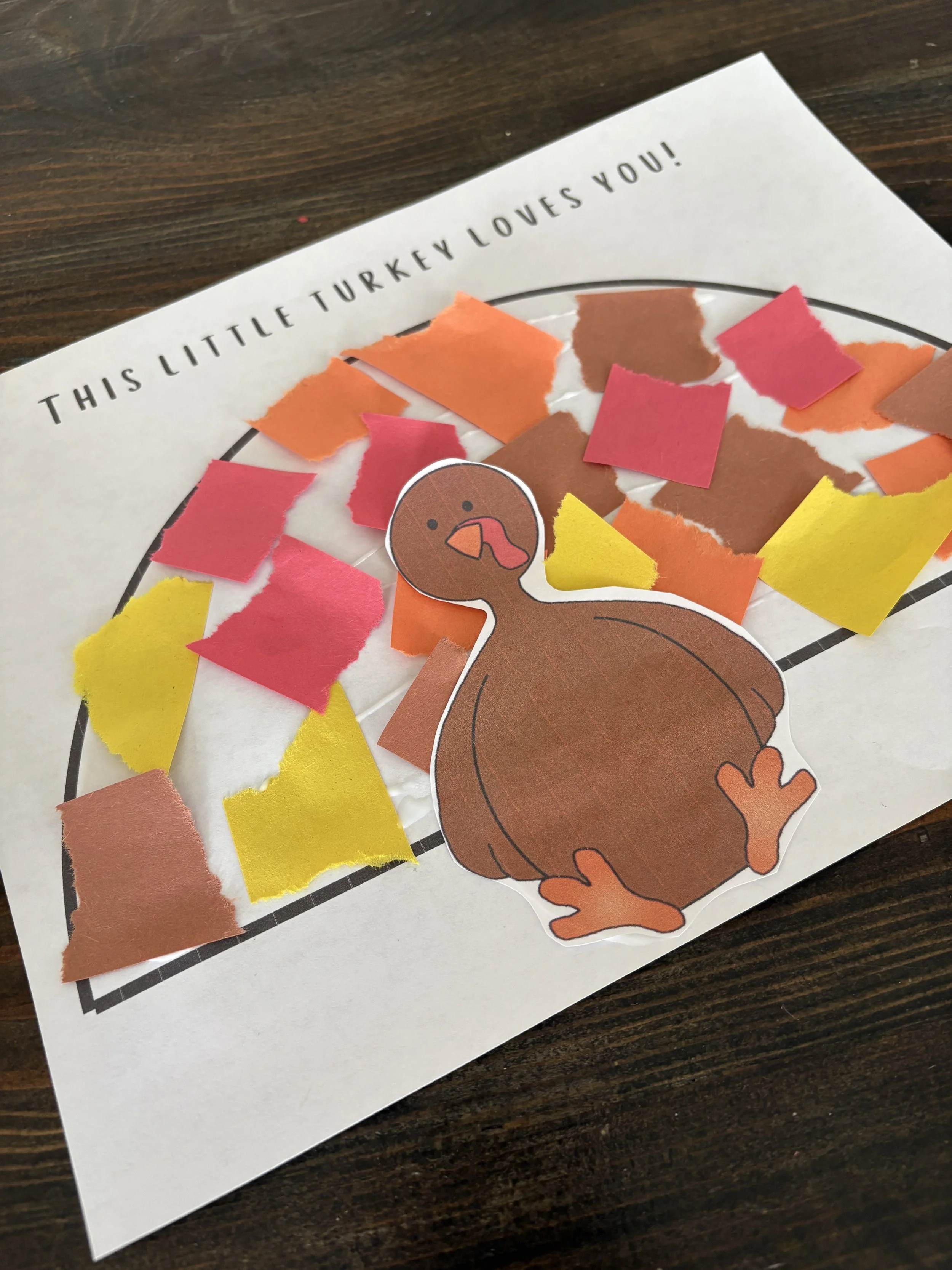 Ripped Paper Turkey Art (free download!)