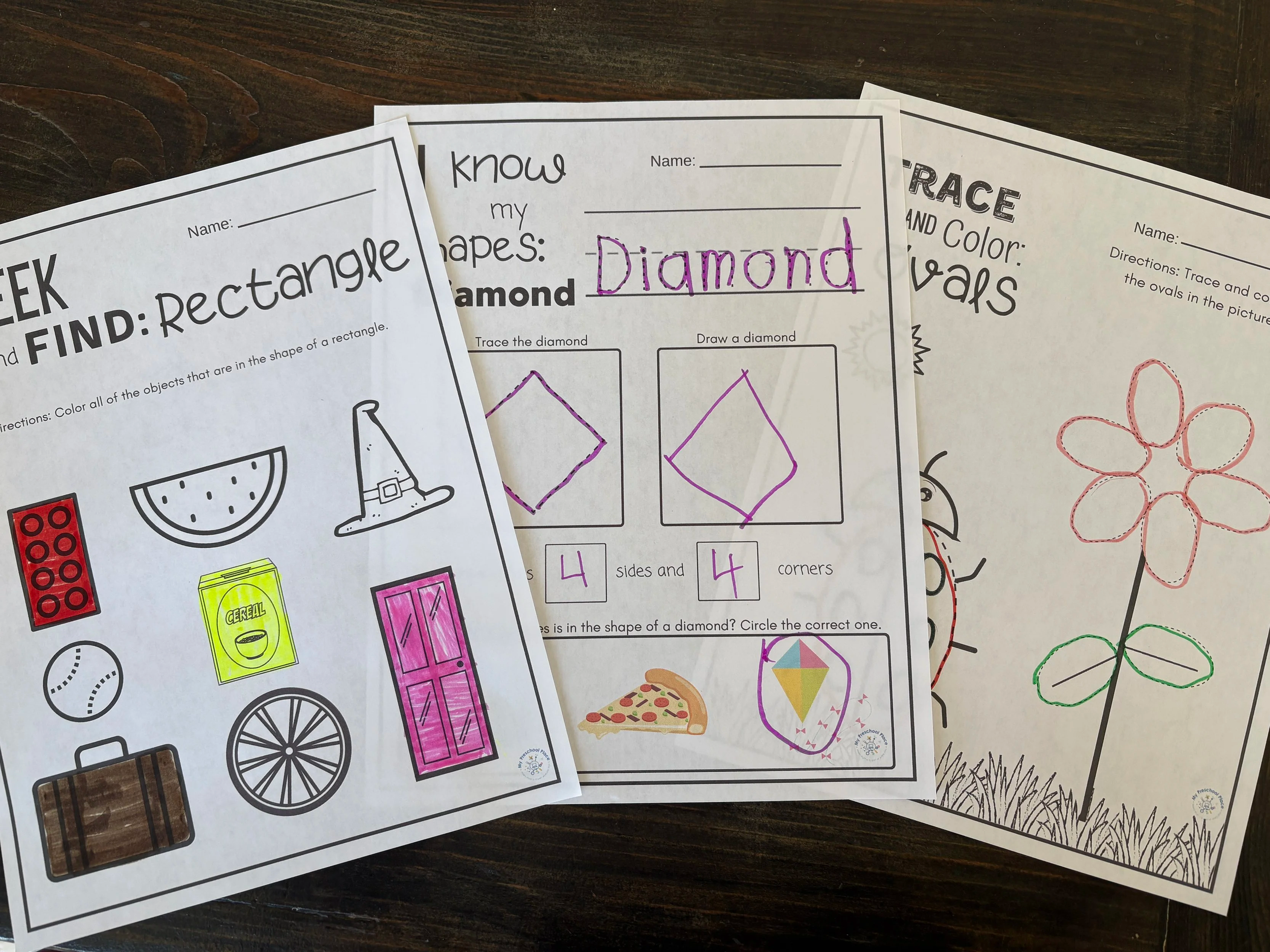 Shape Worksheets for Preschoolers