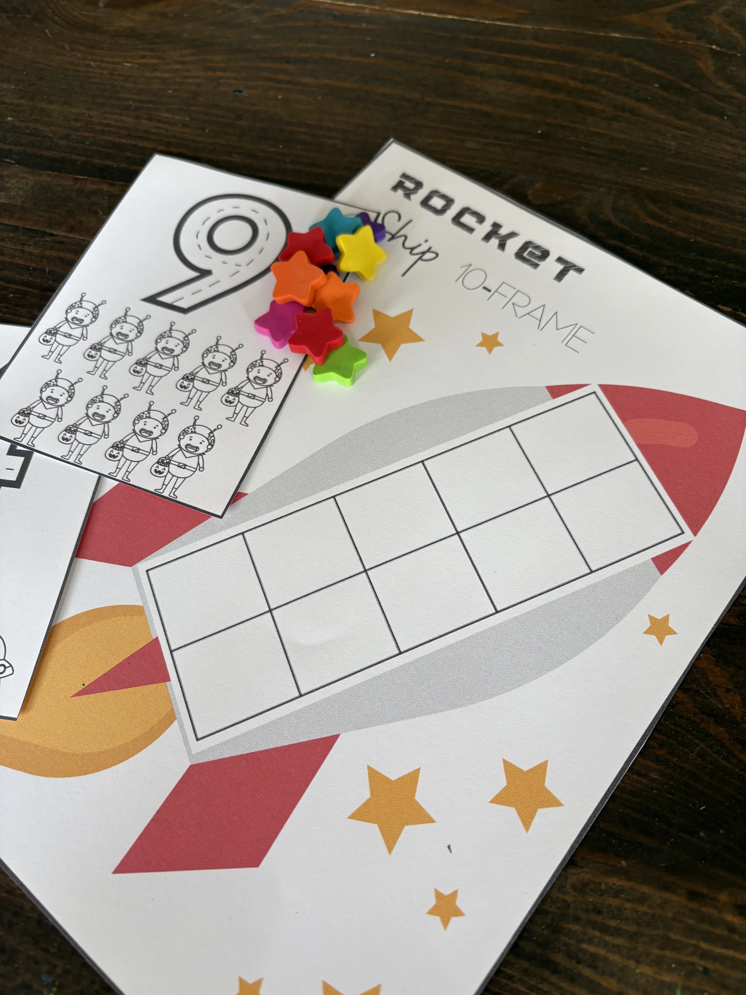Rocket Ship 10 Frame Space Math Activity