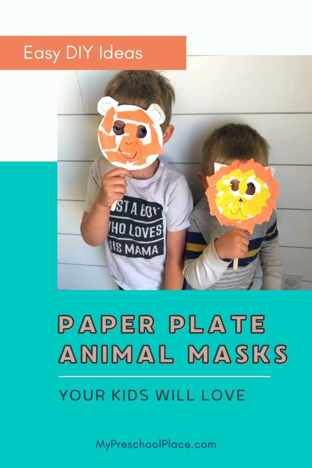 Animal Paper Plate Masks - diy paper plate masks