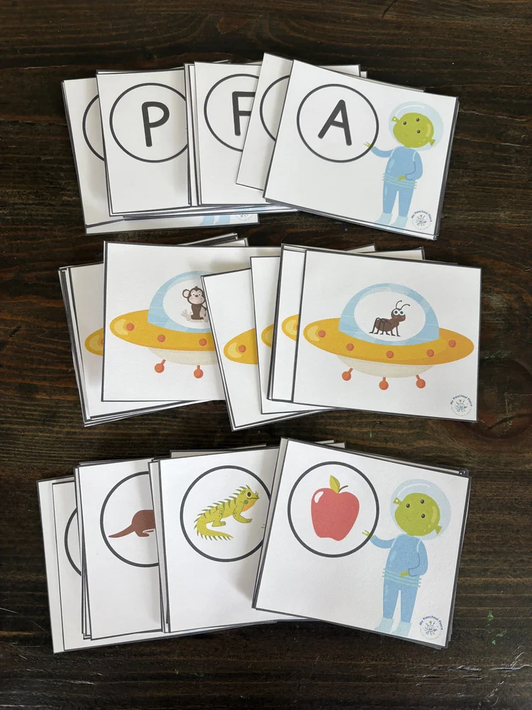 Alien Beginning Sound Matching Game — My Preschool Place
