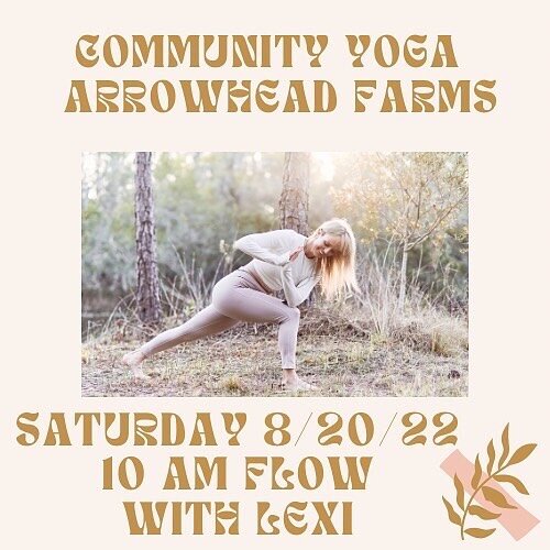 Join us this Saturday for Community Yoga with Lexi.

Enjoy a 75 minute yoga flow, held outdoors in our beautiful forest. Bring your own mat, towel, and water.

Link in bio to sign up.✨