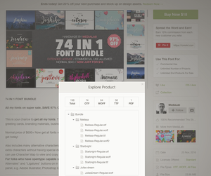 Creative Market product browsing interface