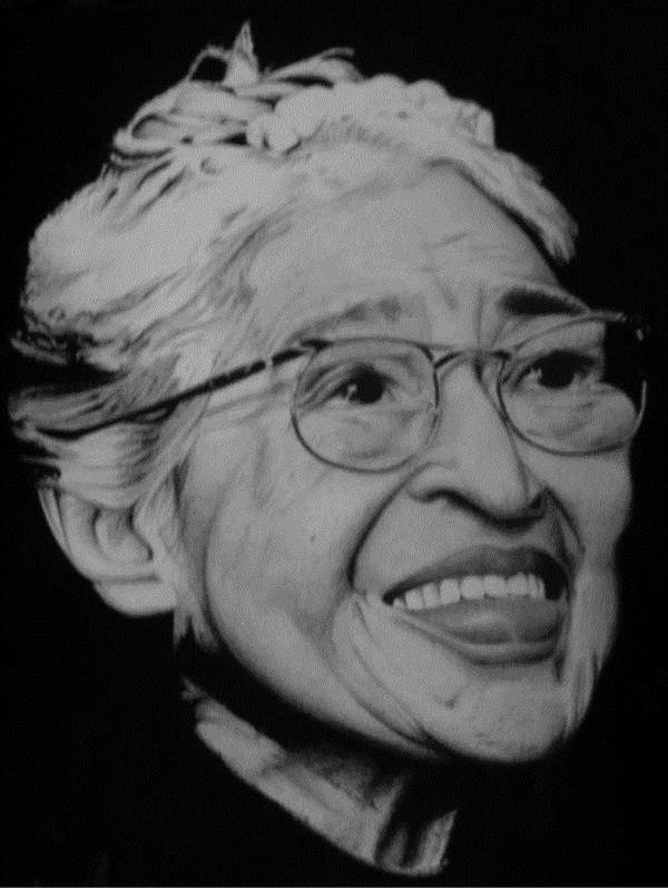 Graphite drawing of Rosa Parks