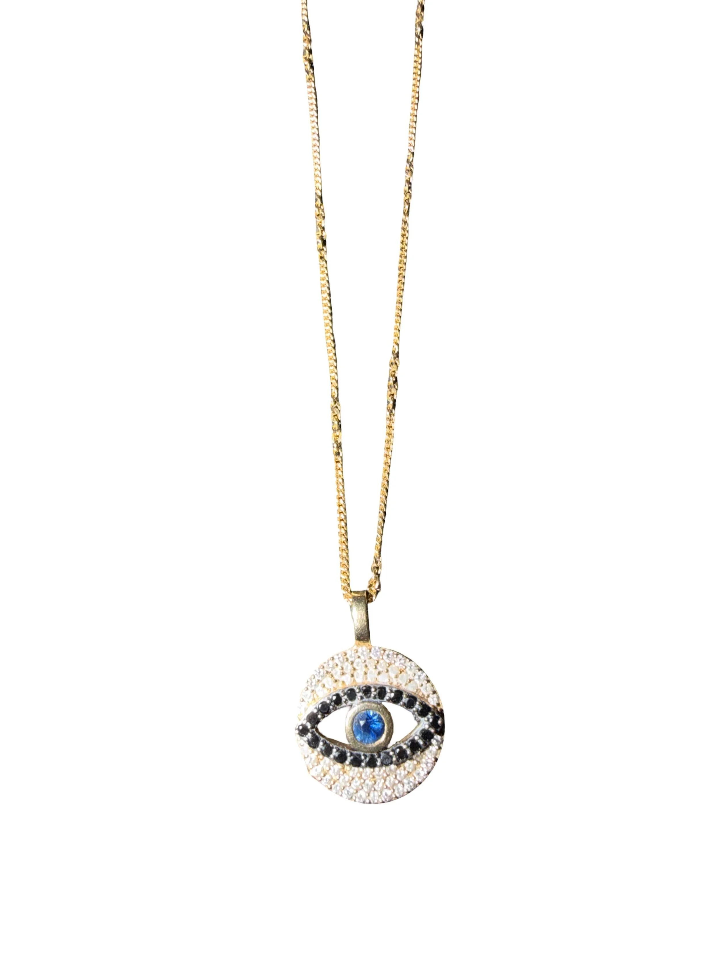 Pave diamond 18k gold evil eye necklace #protection #amulet #finejewelry @jajewls dm me if you're interested in ordering or go to my website www.justinealecsndra.com (my online store is coming soon!! )