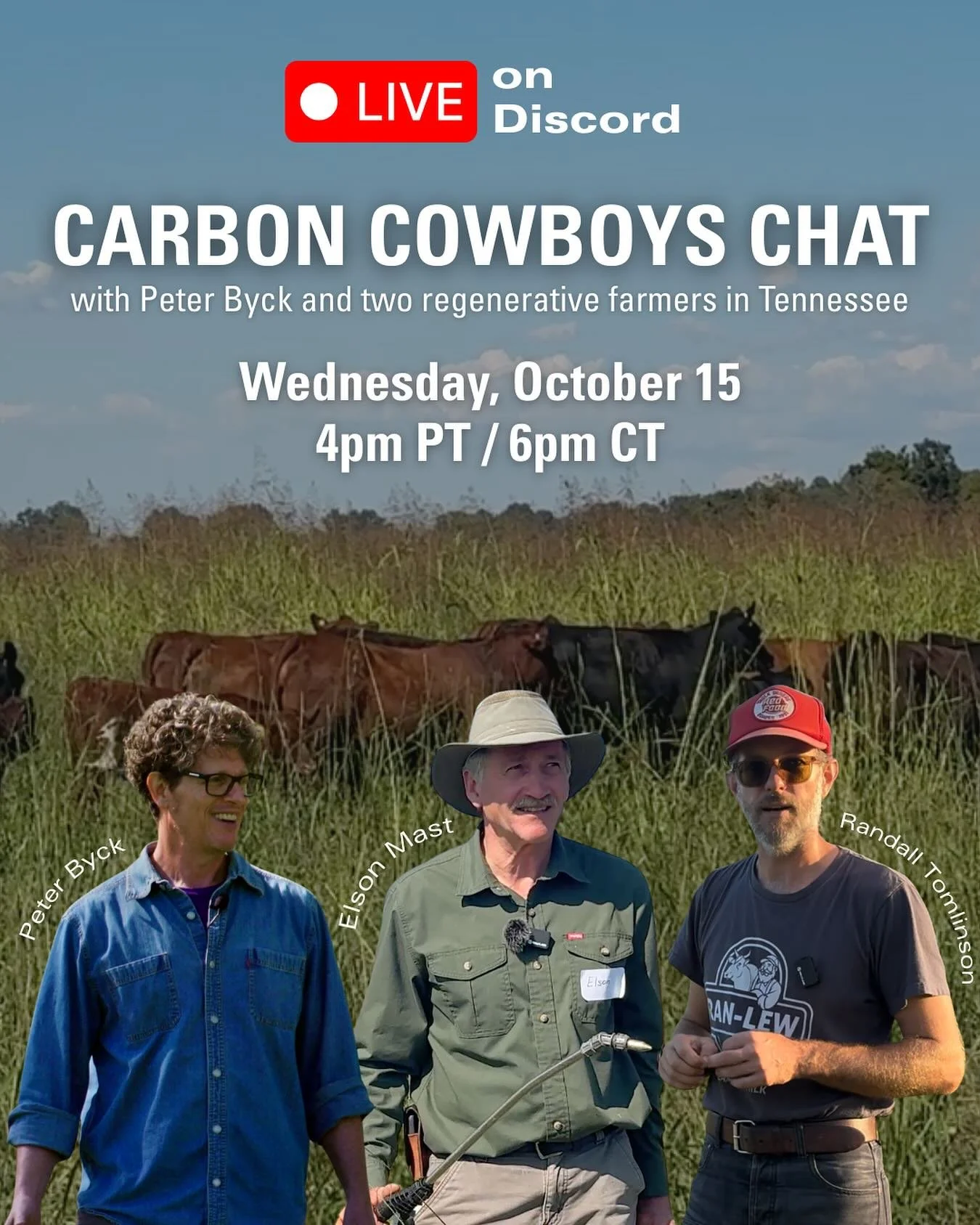 We’re bringing the pasture walk conversation online! Join grazing specialist Randall Tomlinson and regenerative farmer Elson Mast (Manderley Farms) for a live chat on managing 300 head of cattle with regenerative grazing. After hosting an on-fa