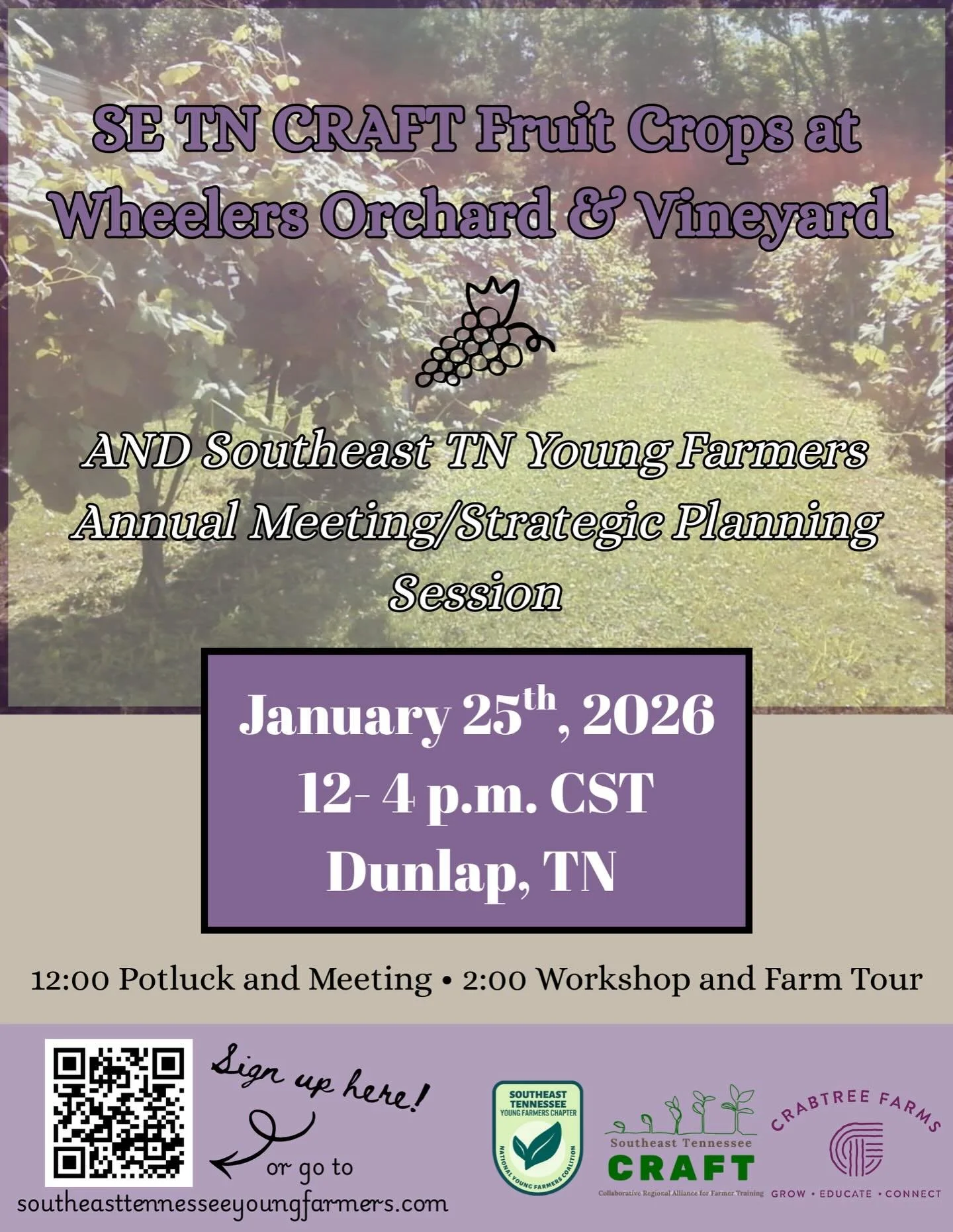 Kick off 2026 with the Southeast TN Young Farmers! This year we are taking part in a strategic planning exercise that will guide our work for the next 5 years, and we want to hear from our members and network! 

Join us for a strategic planning sessi