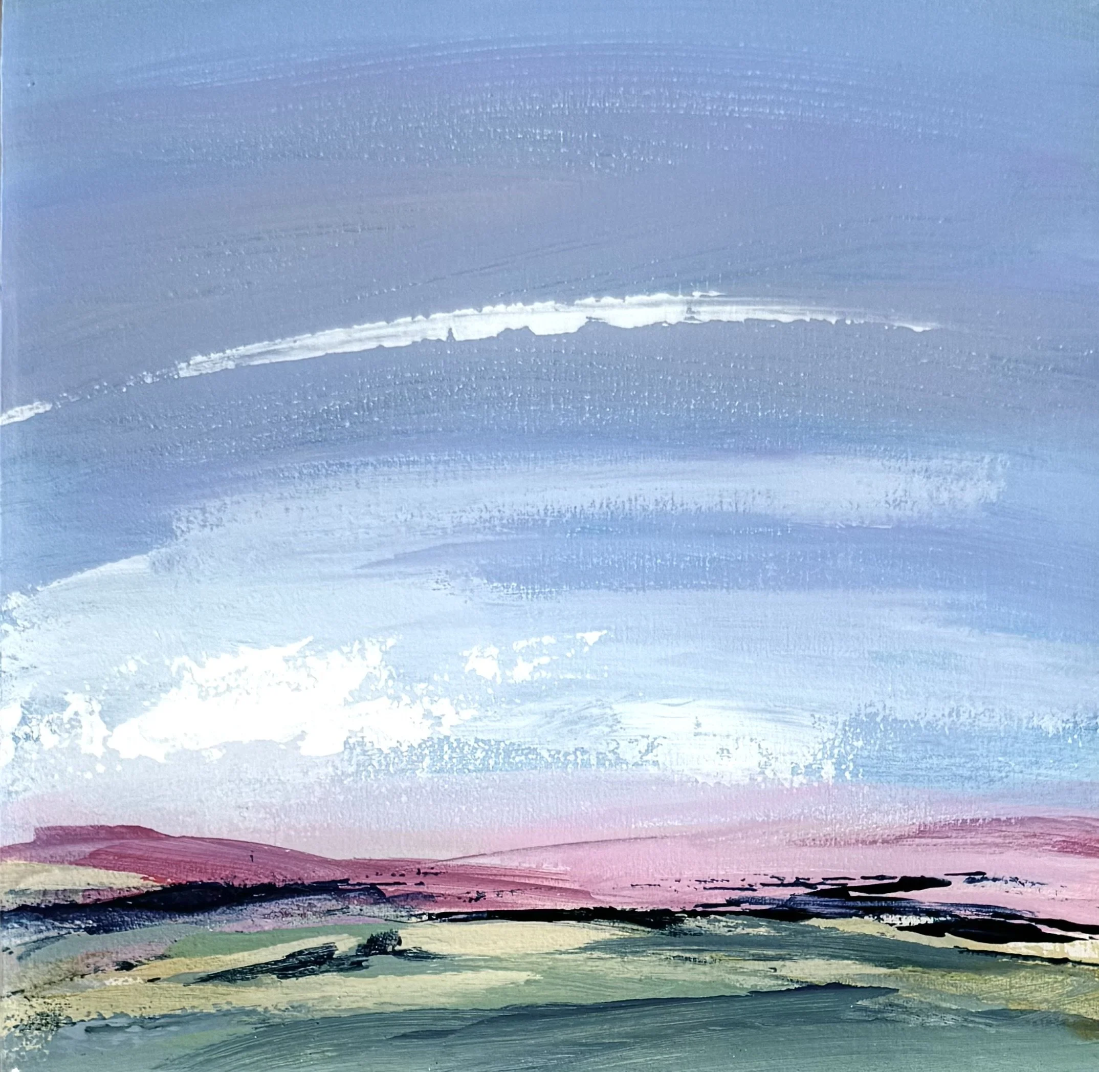 Dreamy Day, SOLD, ,6"x6", acrylic on panel with resin