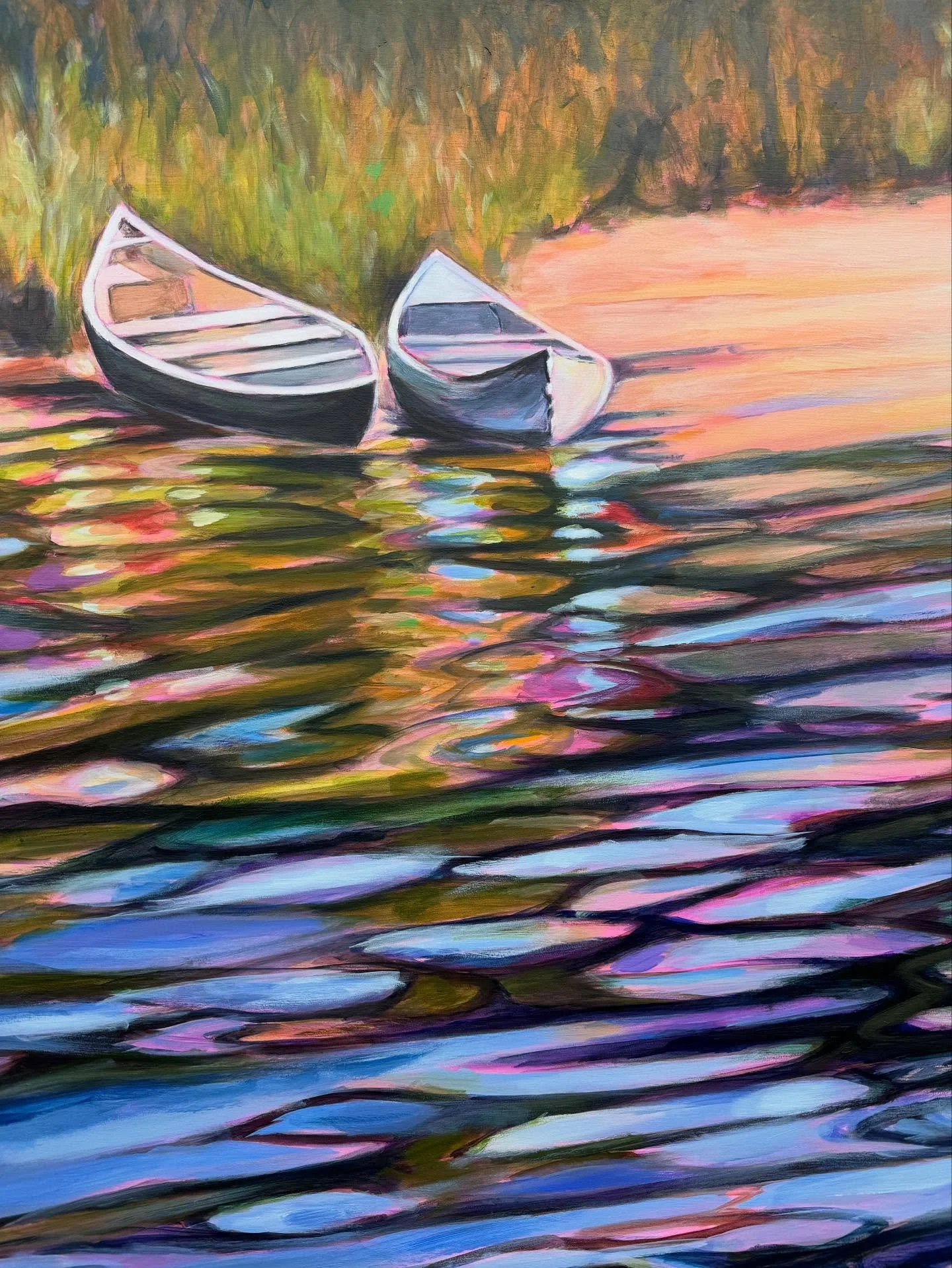 This is a close up of a reworking of a painting I did previously. The client really liked it and asked for a larger version. I don&rsquo;t normally do that but I always loved the painting and wanted to revisit it. Stay tuned for delivery and installa