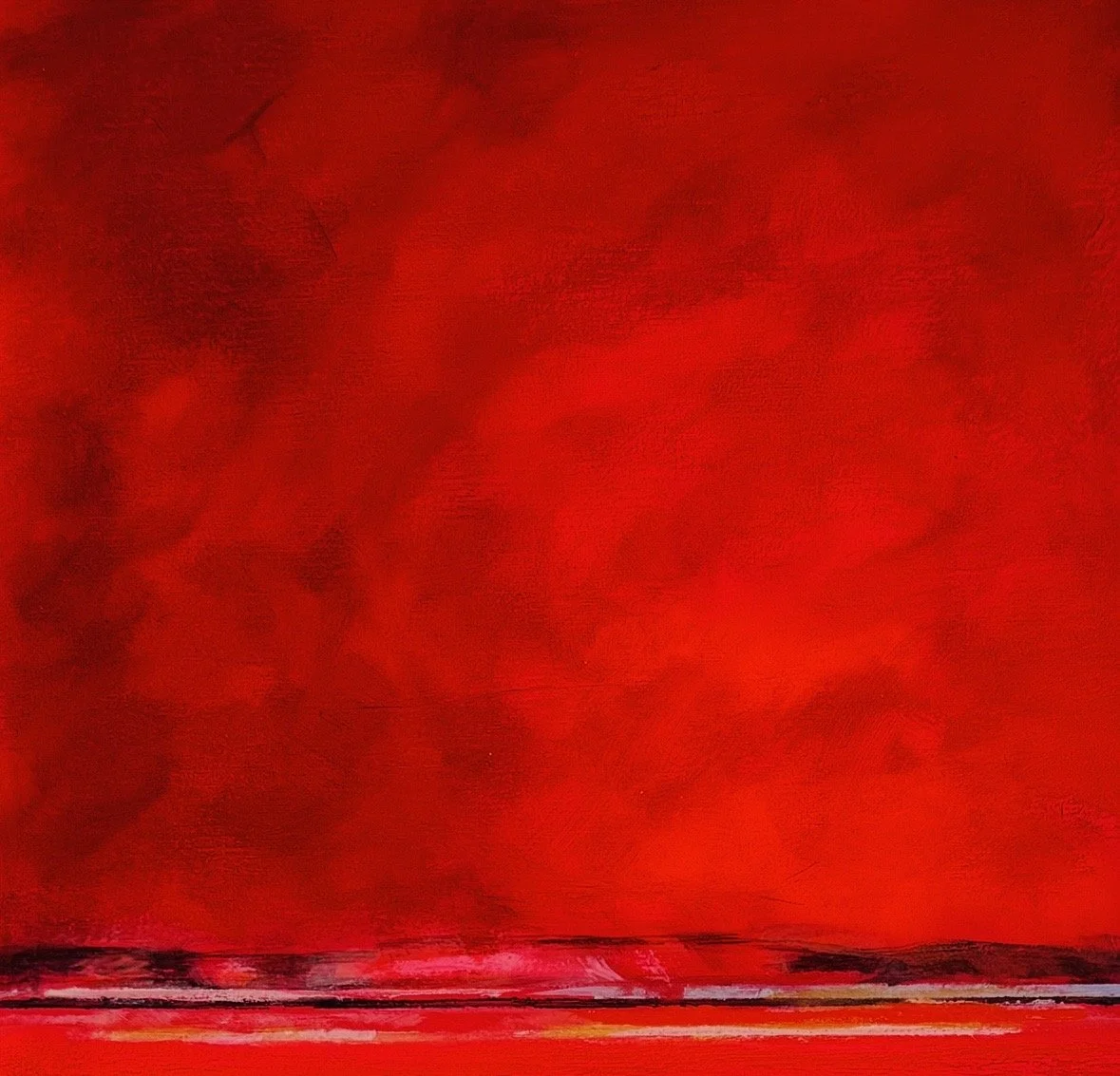 Inferno Sky, SOLD,  , 6"X6", acrylic on panel with resin