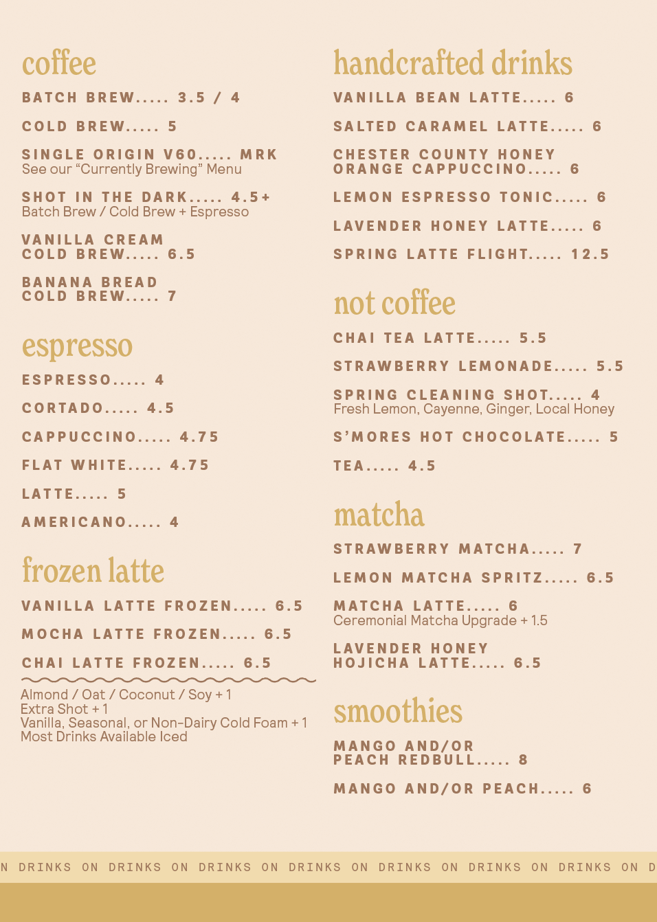 Menu — Mayday Coffee