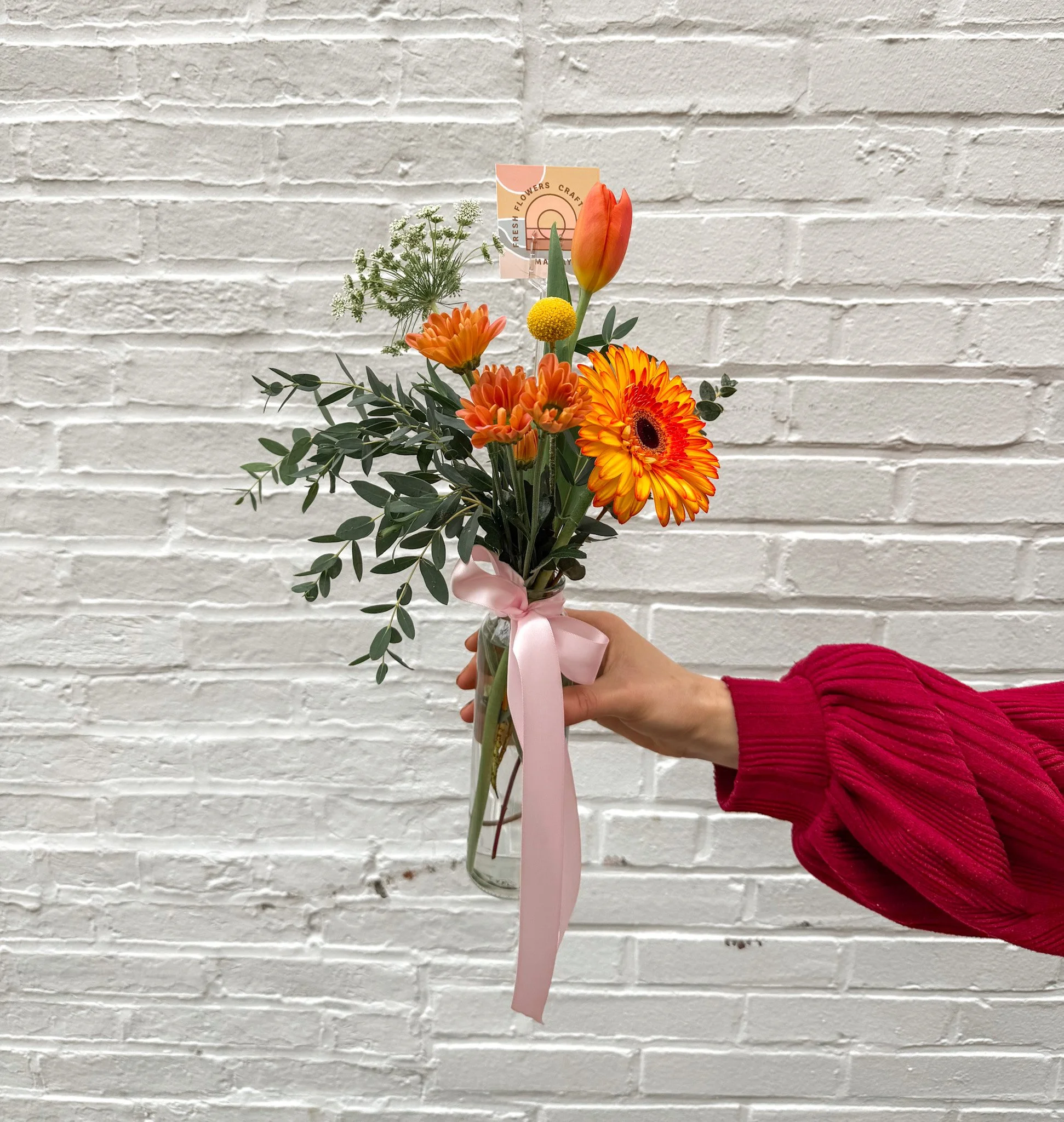bud vase of flowers