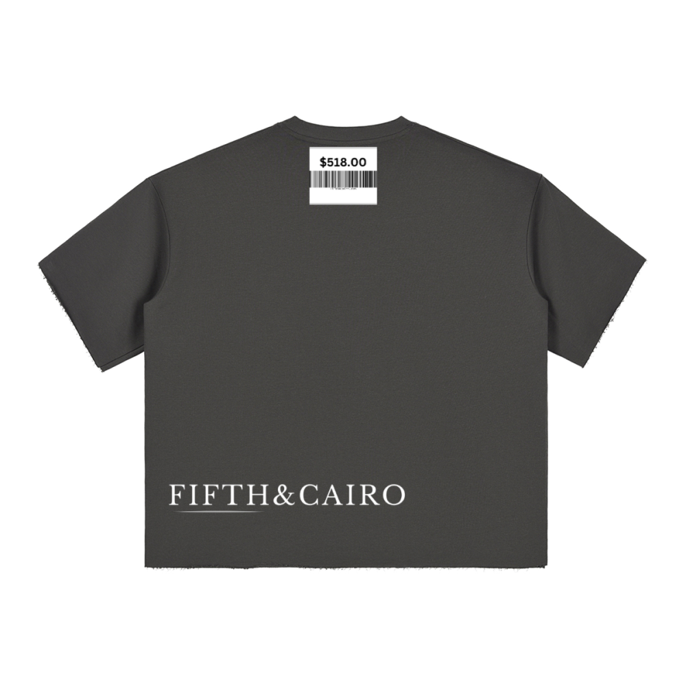 LVSE cropped T-shirt, Cropped fitted T-shirt, Raw hem crop top, Black cropped T-shirt, Charcoal gray crop top, Streetwear crop tee,