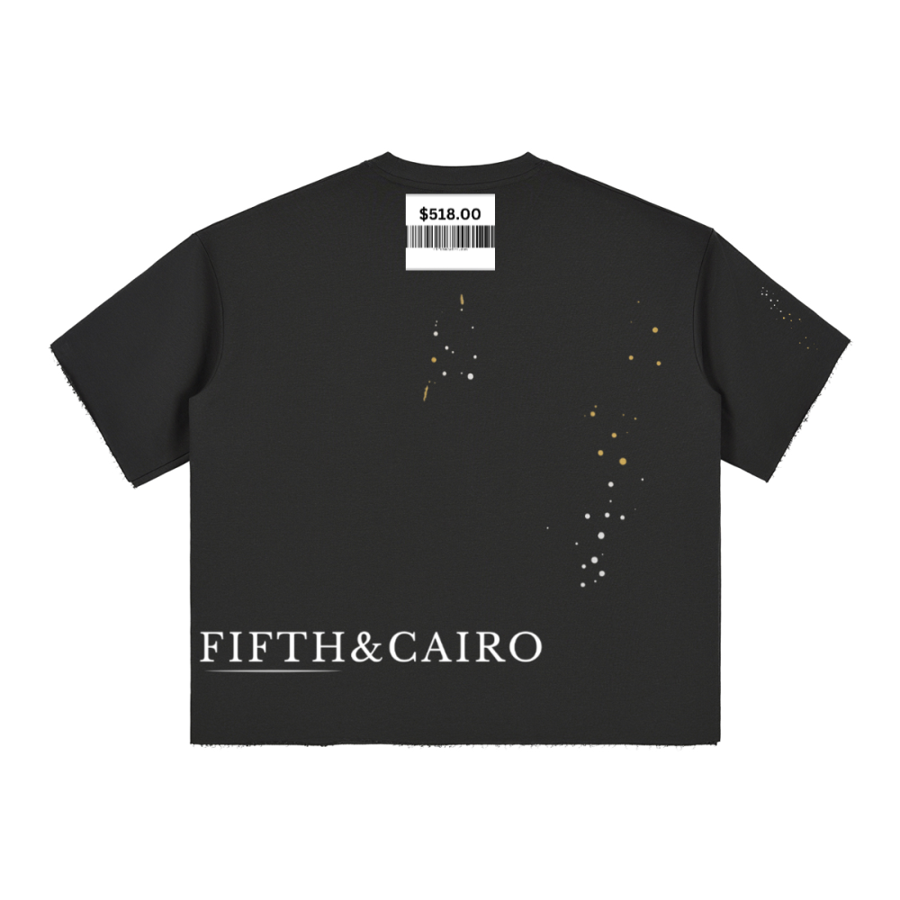 Cropped terry T-shirt, Terry crop top, Fitted cropped tee, Block color crop top, Charcoal gray cropped T-shirt, Raw hem crop top,