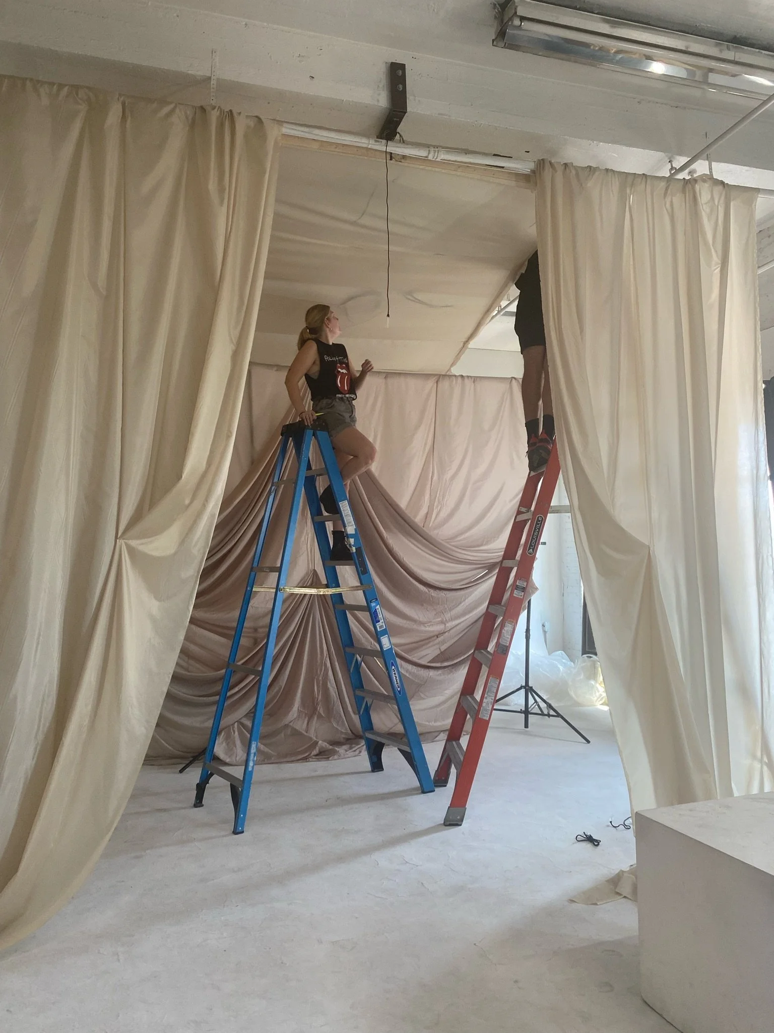 A whole lot of fabric and draping. Big thanks to Hisham Dawoud and Nancy the Girl for their help! 