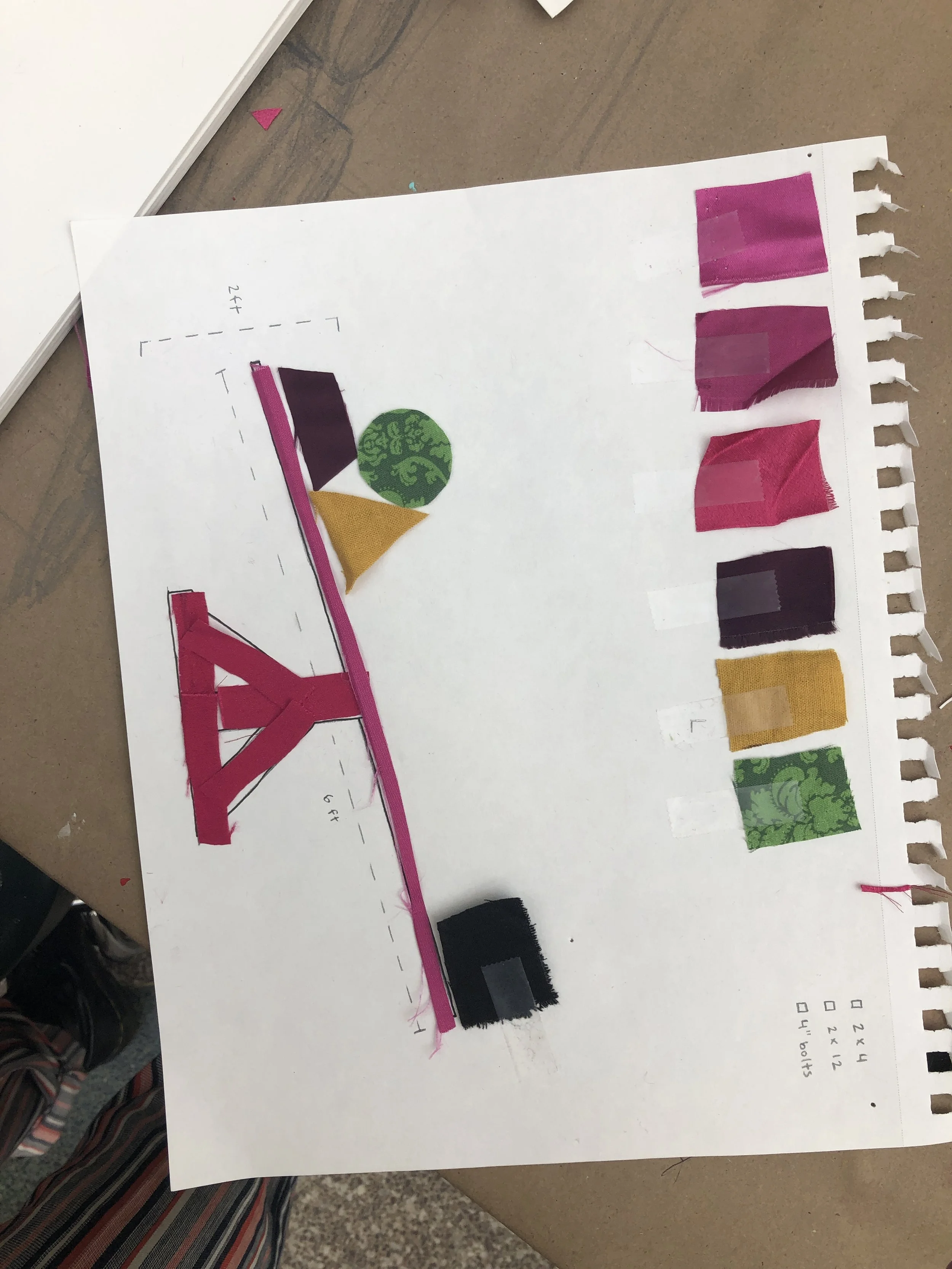 exploration of personal balance. hand built see saw with scrap wood and fabric. 