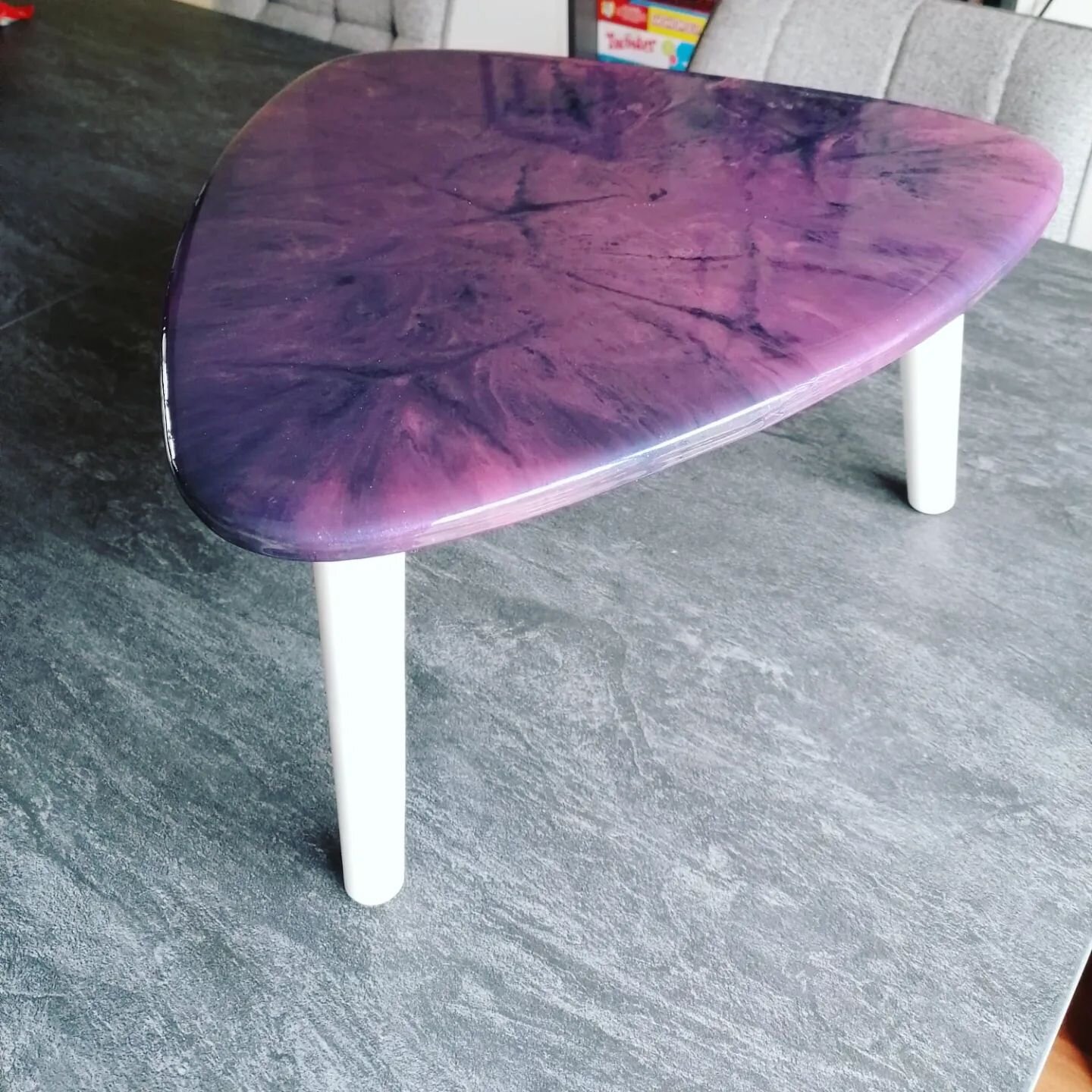 Purple and navy table, custom request.