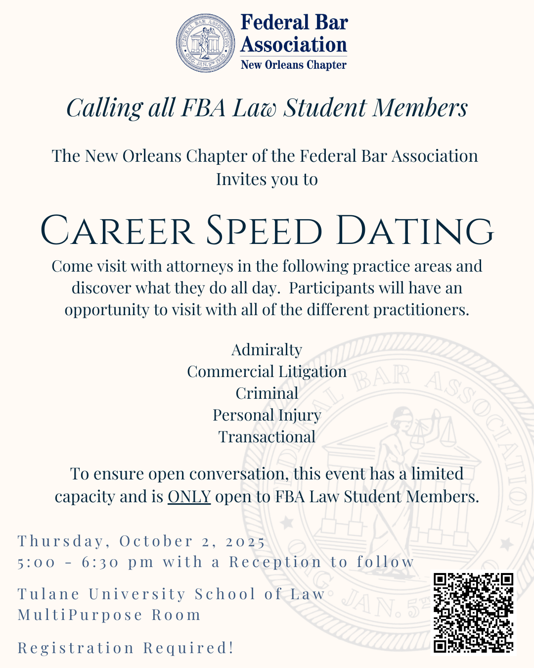 Career Speed Dating for Law Student Members