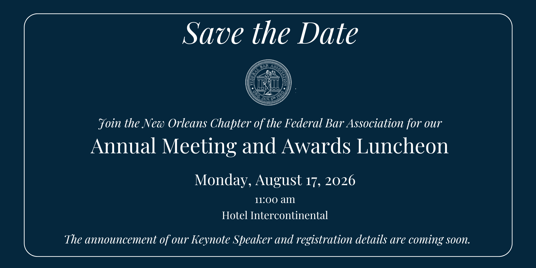Annual Meeting Save the Date