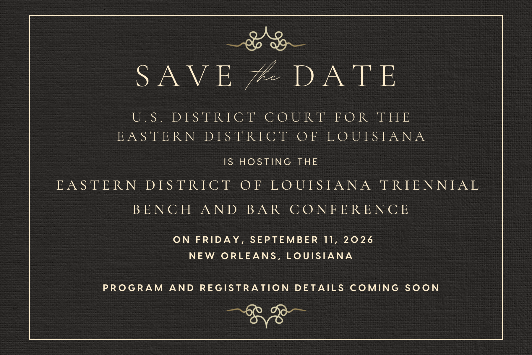 Bench &amp; Bar Save the Date