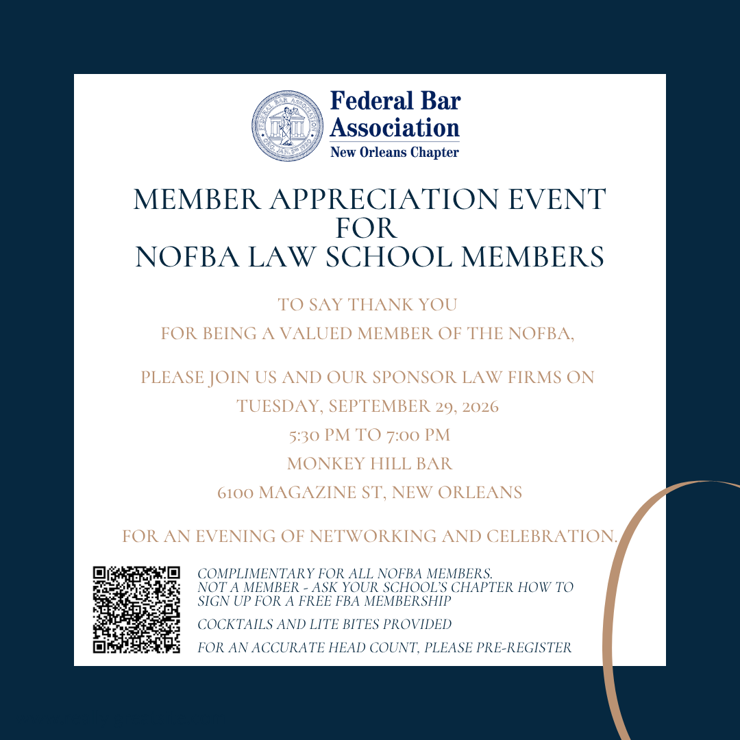 Member Appreciation Event for NOFBA Law School Members
