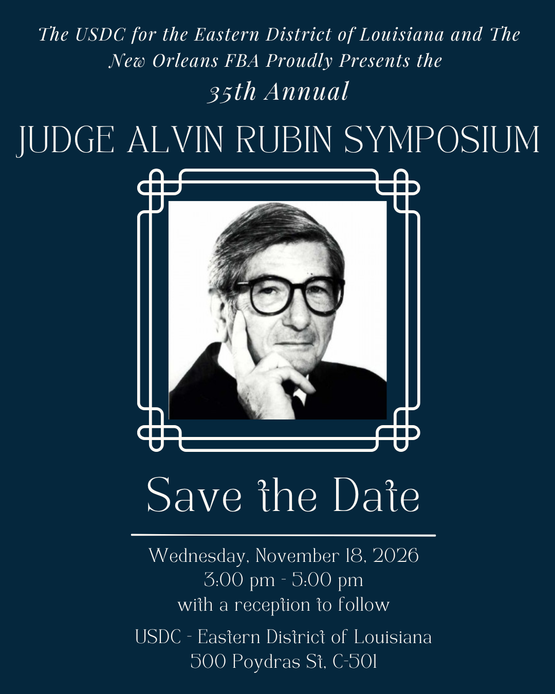 Save the Date: Judge Alvin Rubin Symposium
