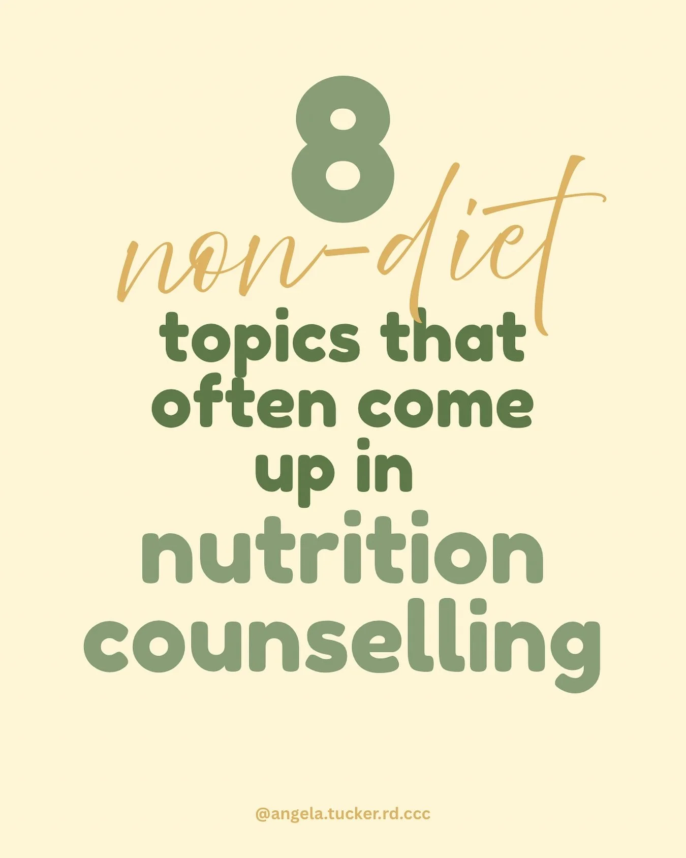 Nutrition counselling is more than learning &ldquo;what to eat&rdquo;. 

There are many areas of someone&rsquo;s life that connect to their relationship with food and deserve some time and attention:

🍩 How supportive friends and loved ones are of y