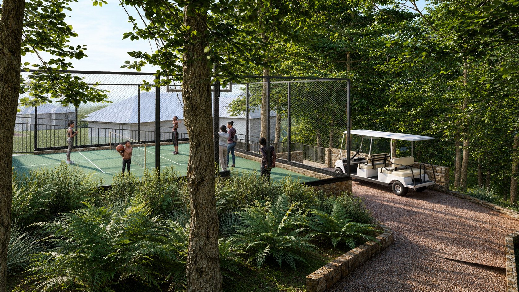 Holley Residence landscape and outdoor living area in Corinth, Texas