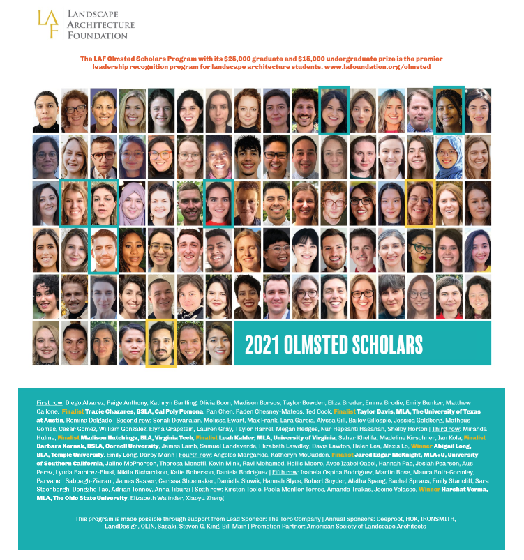 2021 Olmsted Scholars - Landscape Architecture Foundation -Award for Angeles Margarida