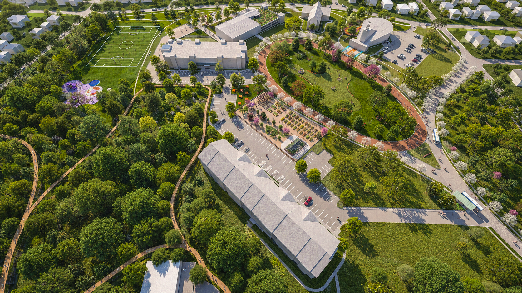 The Omega Harvard Campus Master Plan rendering