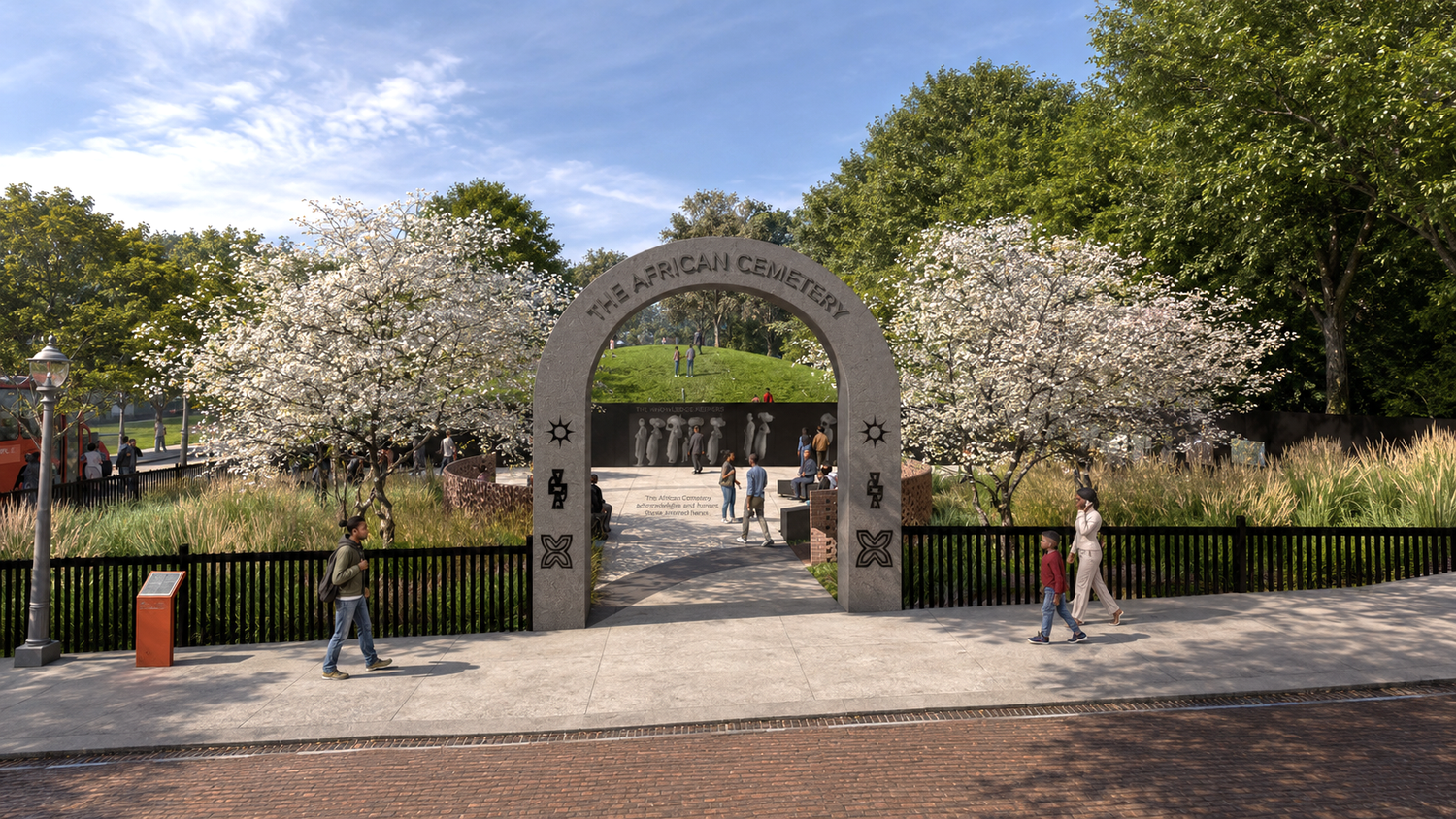 African Cemetery Master Plan perspective rendering