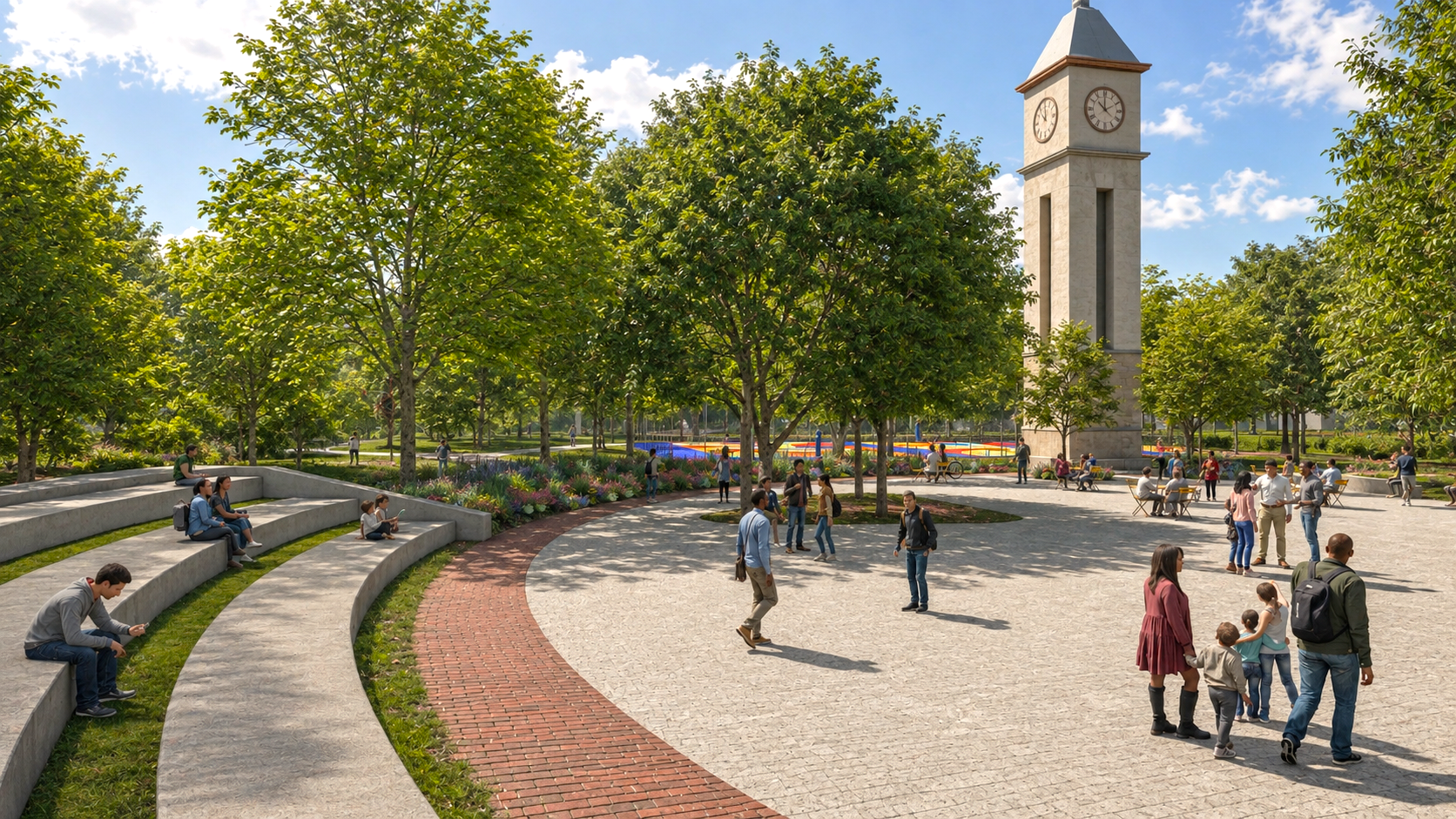Cudell Commons park improvement rendering