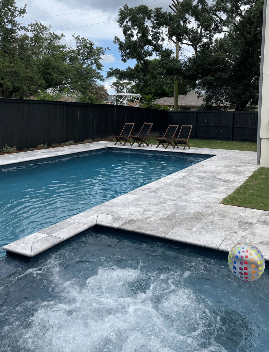 Teverbaugh Residence pool, spa, and planting