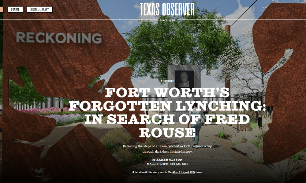 Fort Worth’s Forgotten Lynching: In Search of Fred Rouse
